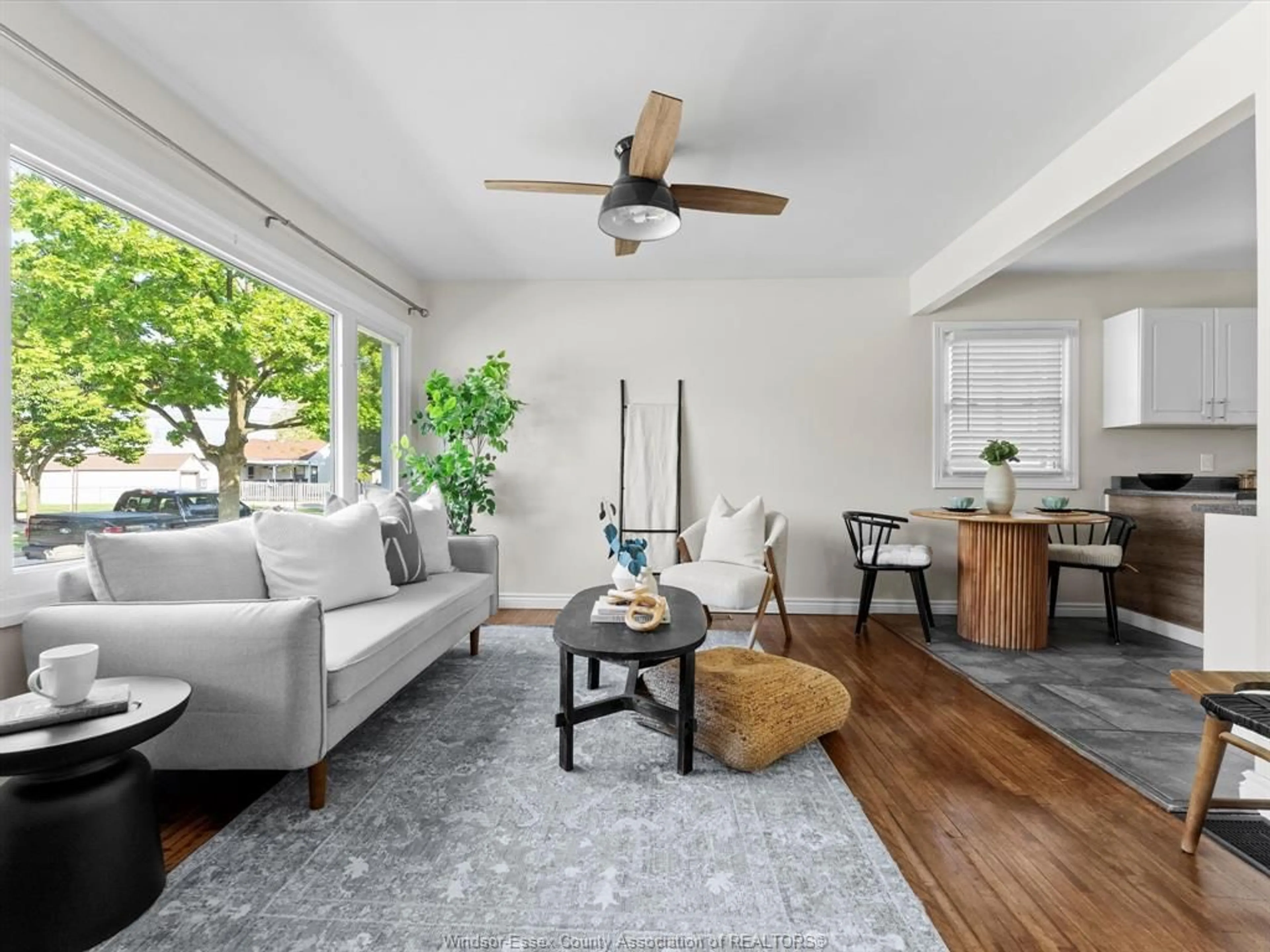 Living room with furniture, wood/laminate floor for 2394 LOUIS Ave, Windsor Ontario N8W 2B8