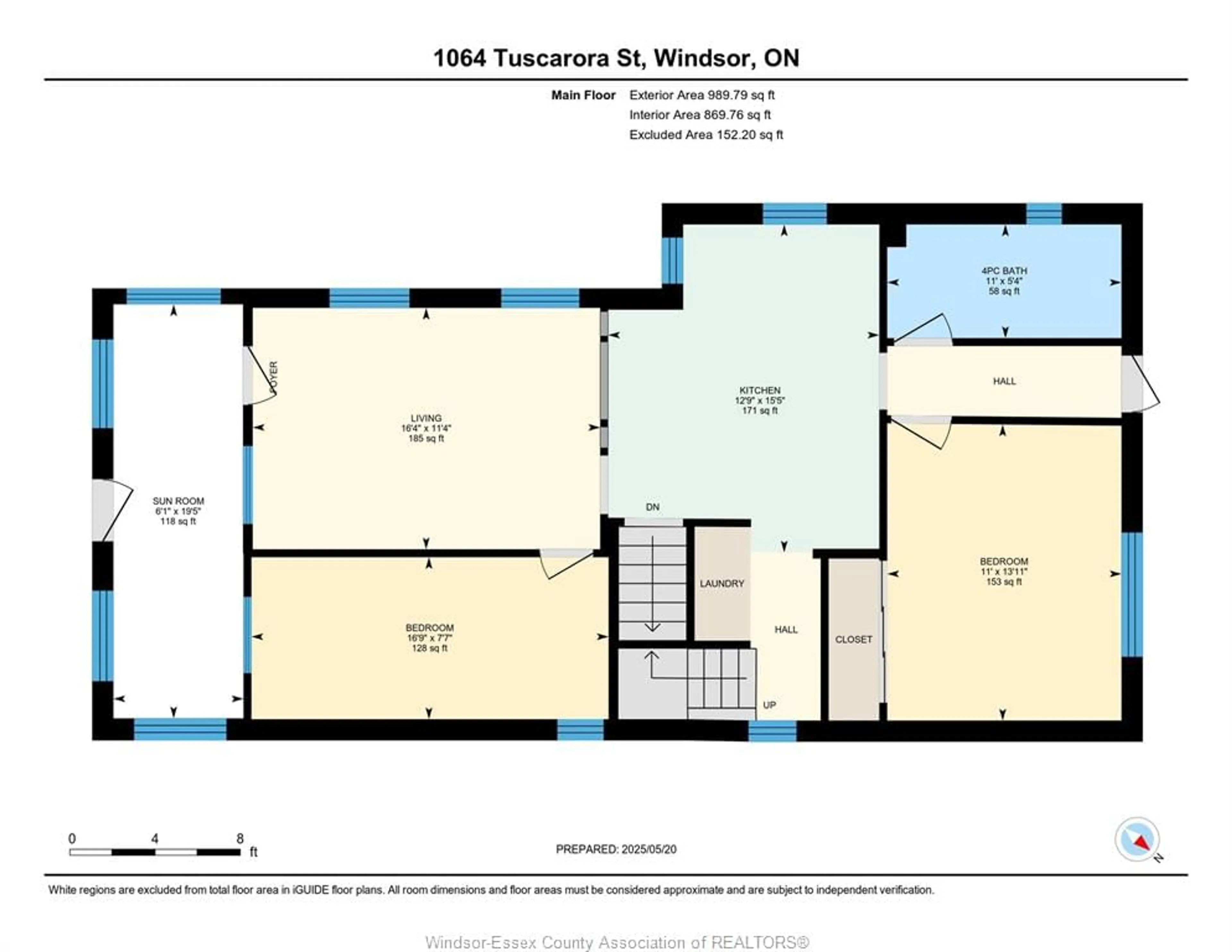 Floor plan for 1064 TUSCARORA, Windsor Ontario N9A 3N3