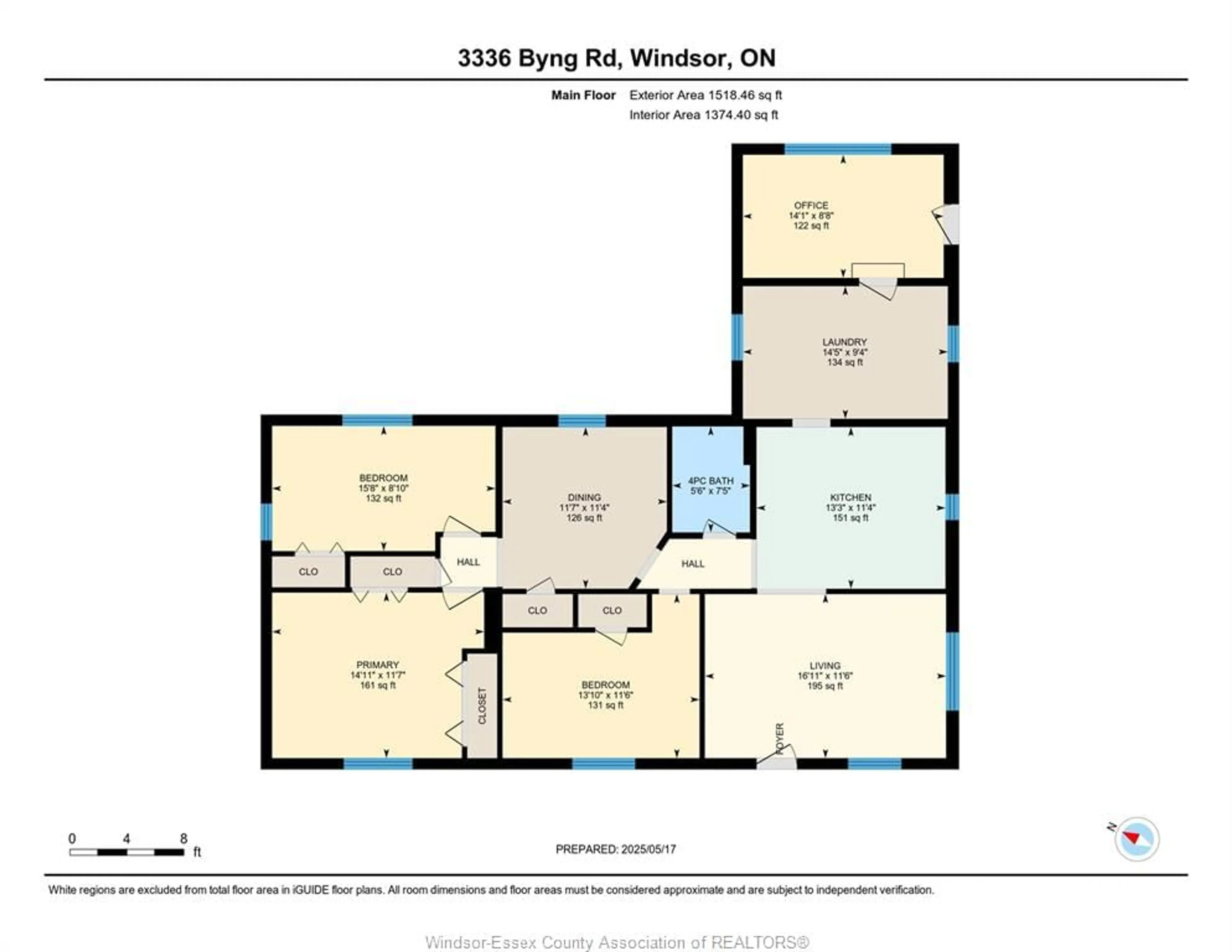 Floor plan for 3336 Byng Rd, Windsor Ontario N8W 3H4