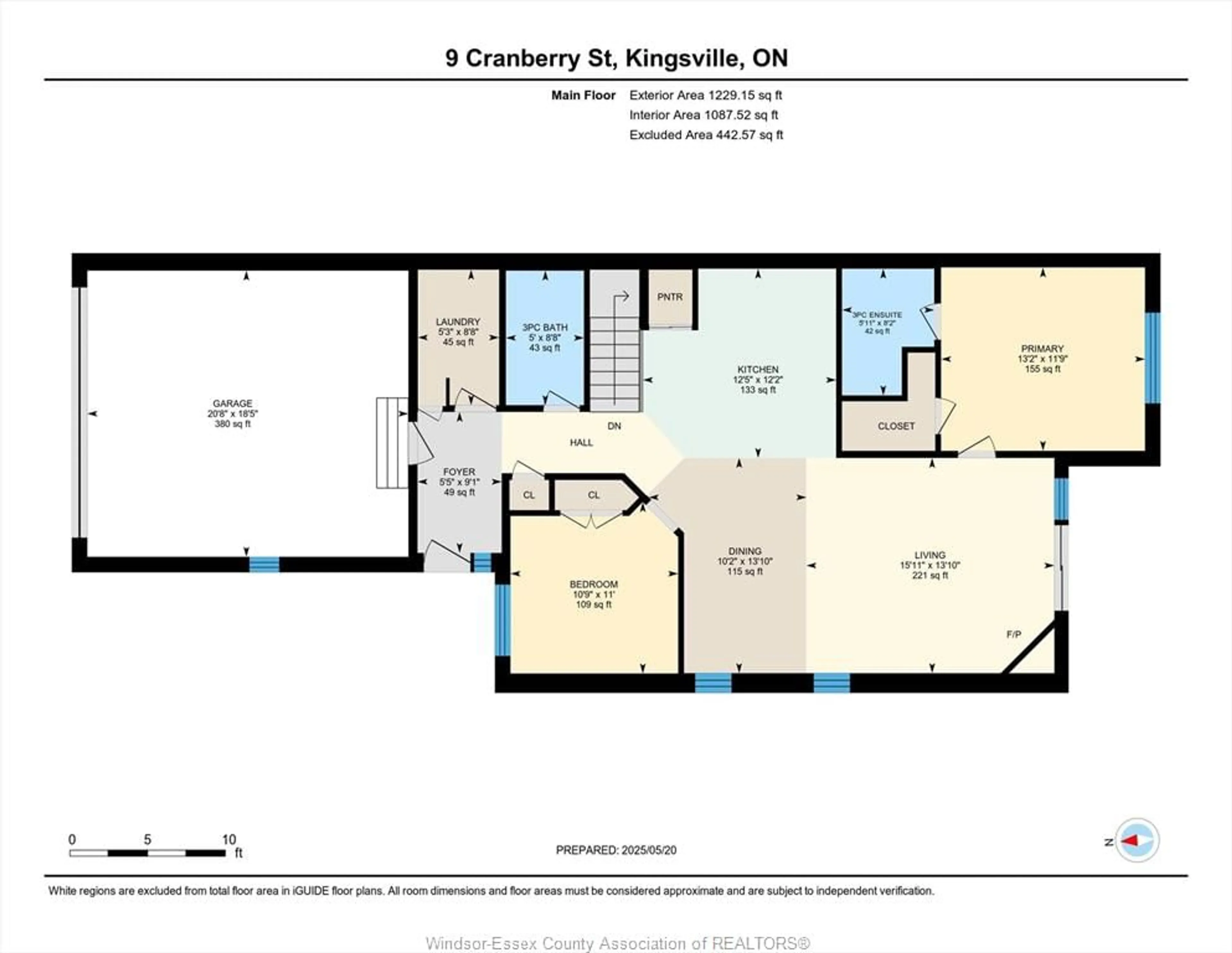 Floor plan for 9 CRANBERRY St, Kingsville Ontario N9Y 0E9