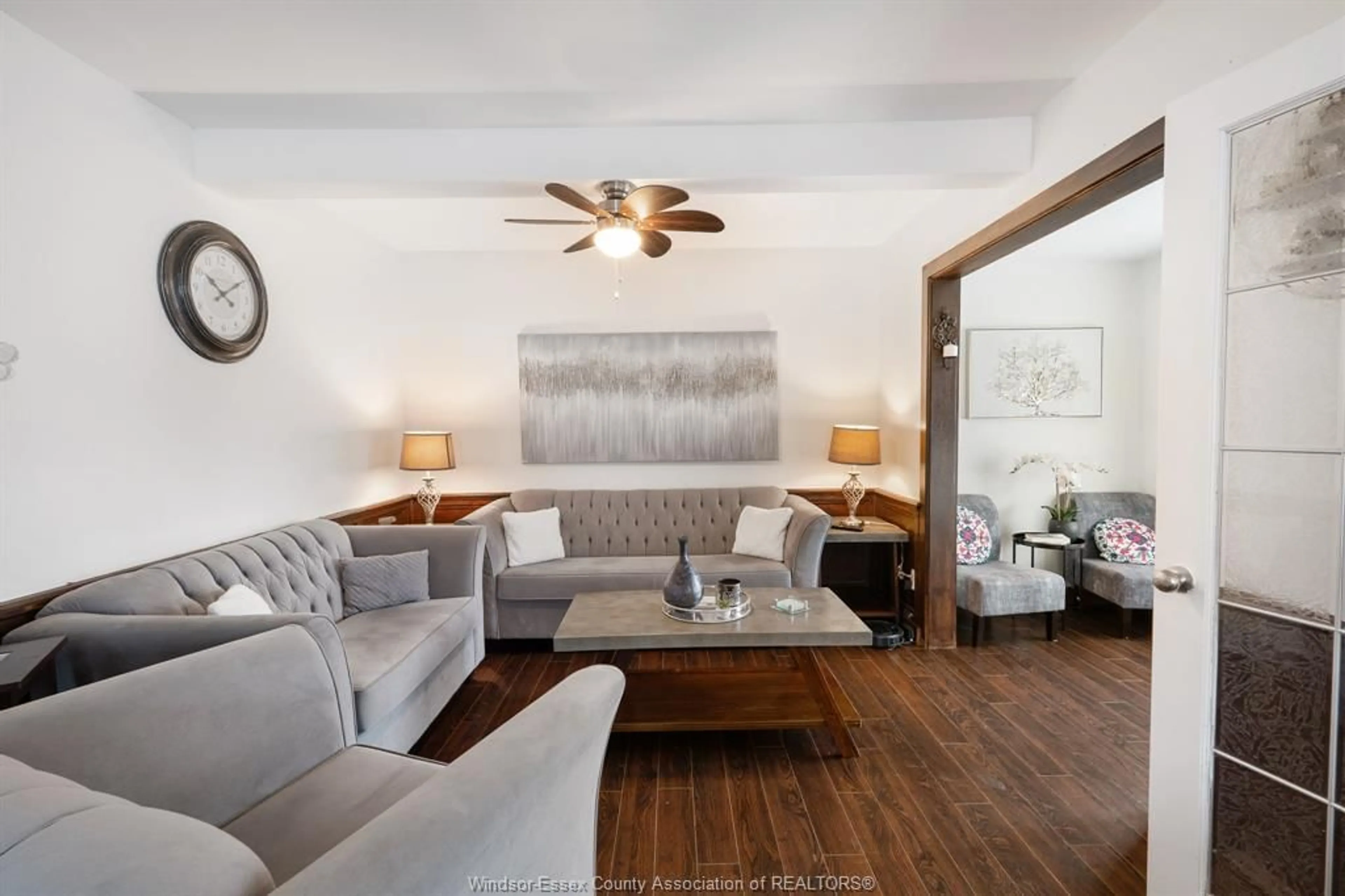 Living room with furniture, wood/laminate floor for 1575 ALBERT, Windsor Ontario N8Y 3R3