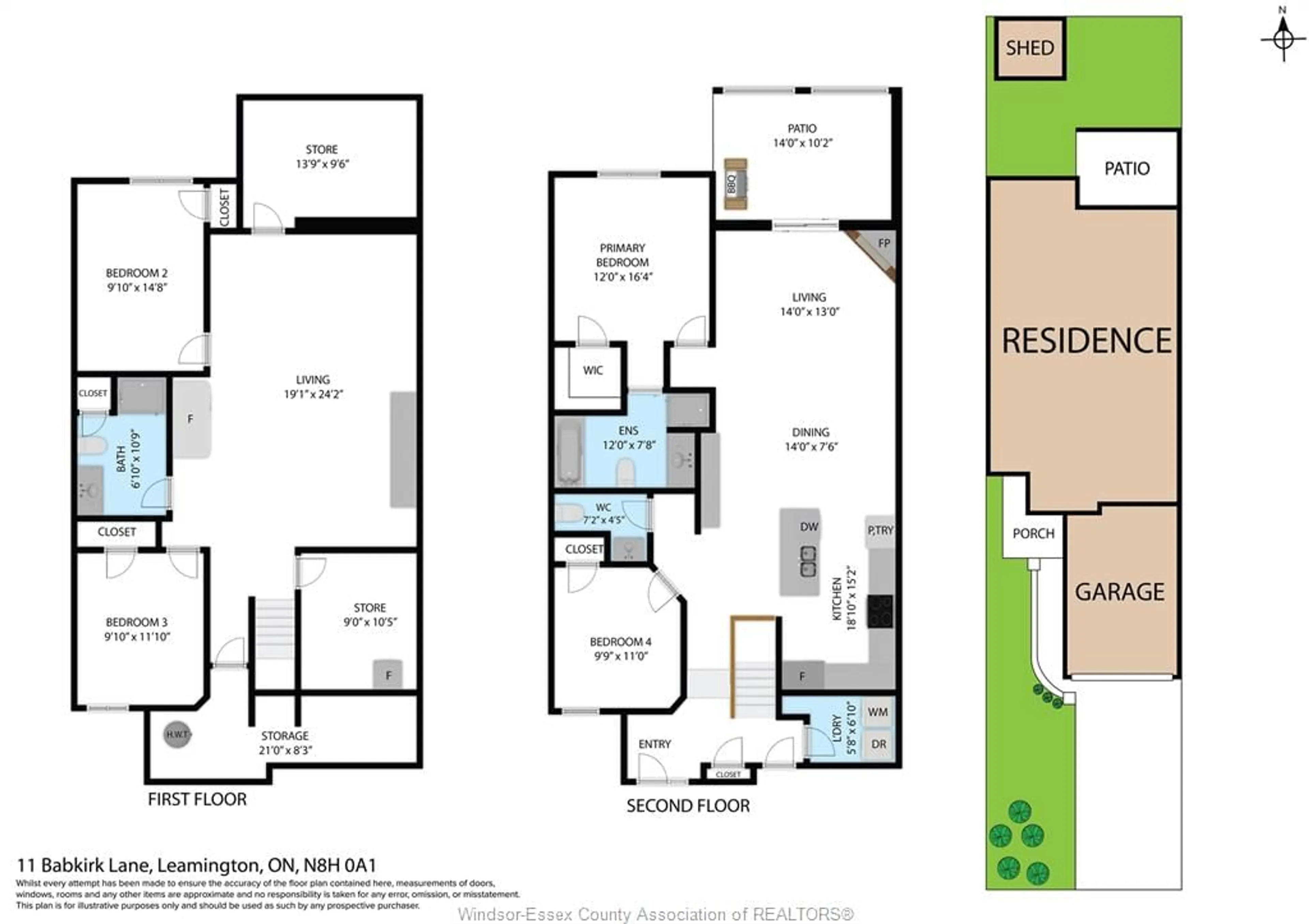 Floor plan for 11 Babkirk Lane, Leamington Ontario N8H 0A1