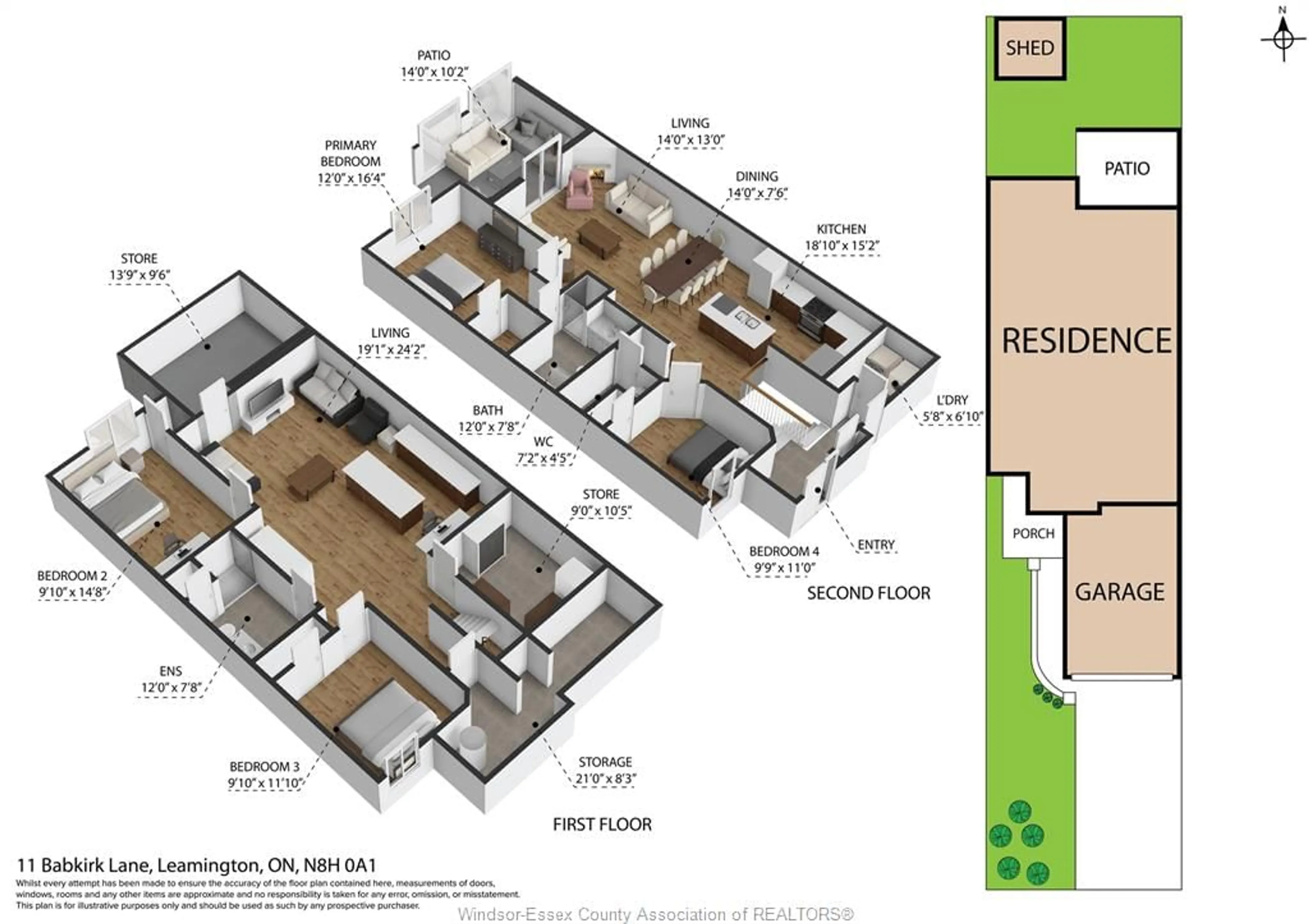 Floor plan for 11 Babkirk Lane, Leamington Ontario N8H 0A1