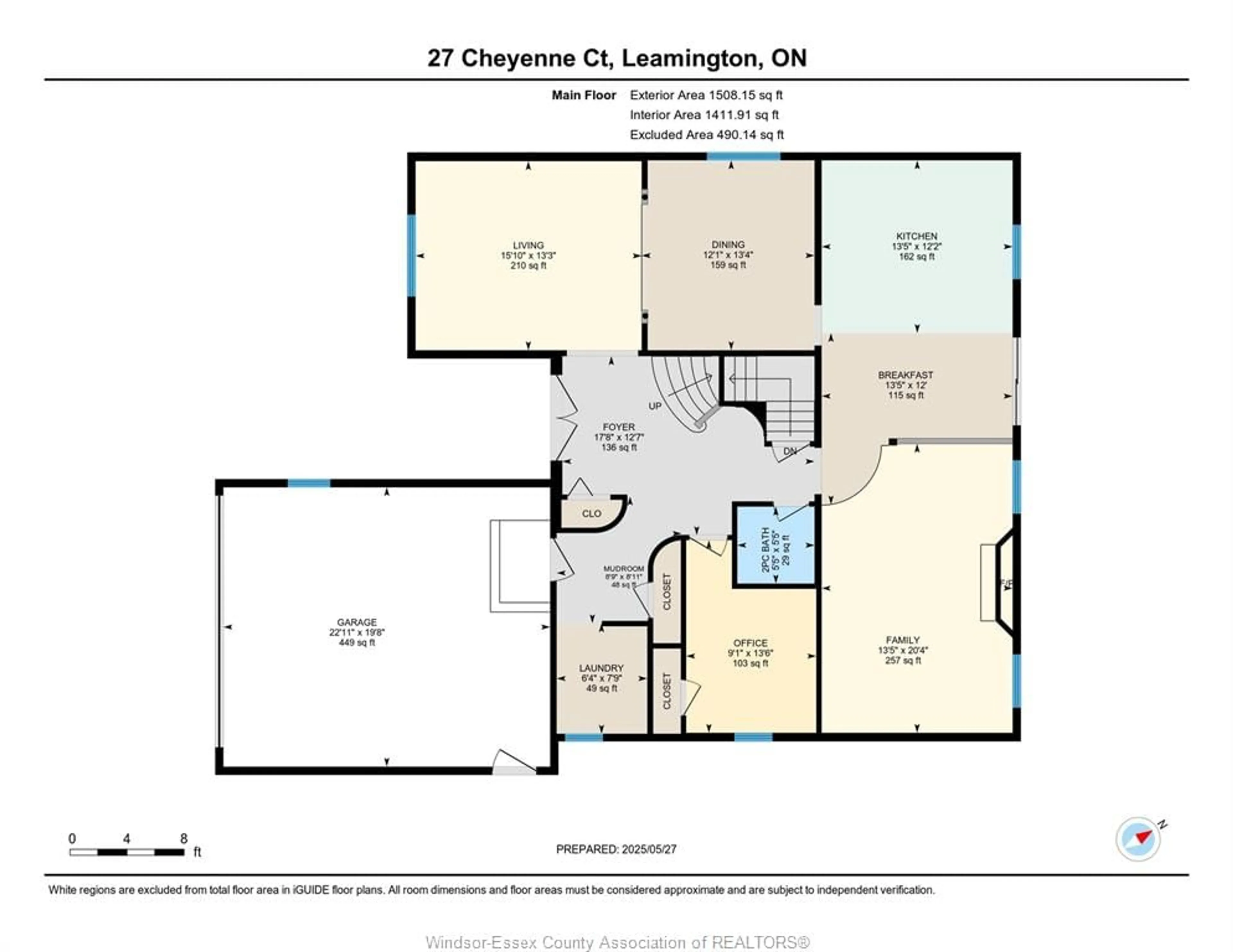 Floor plan for 27 Cheyenne Crt, Leamington Ontario N8H 5E2