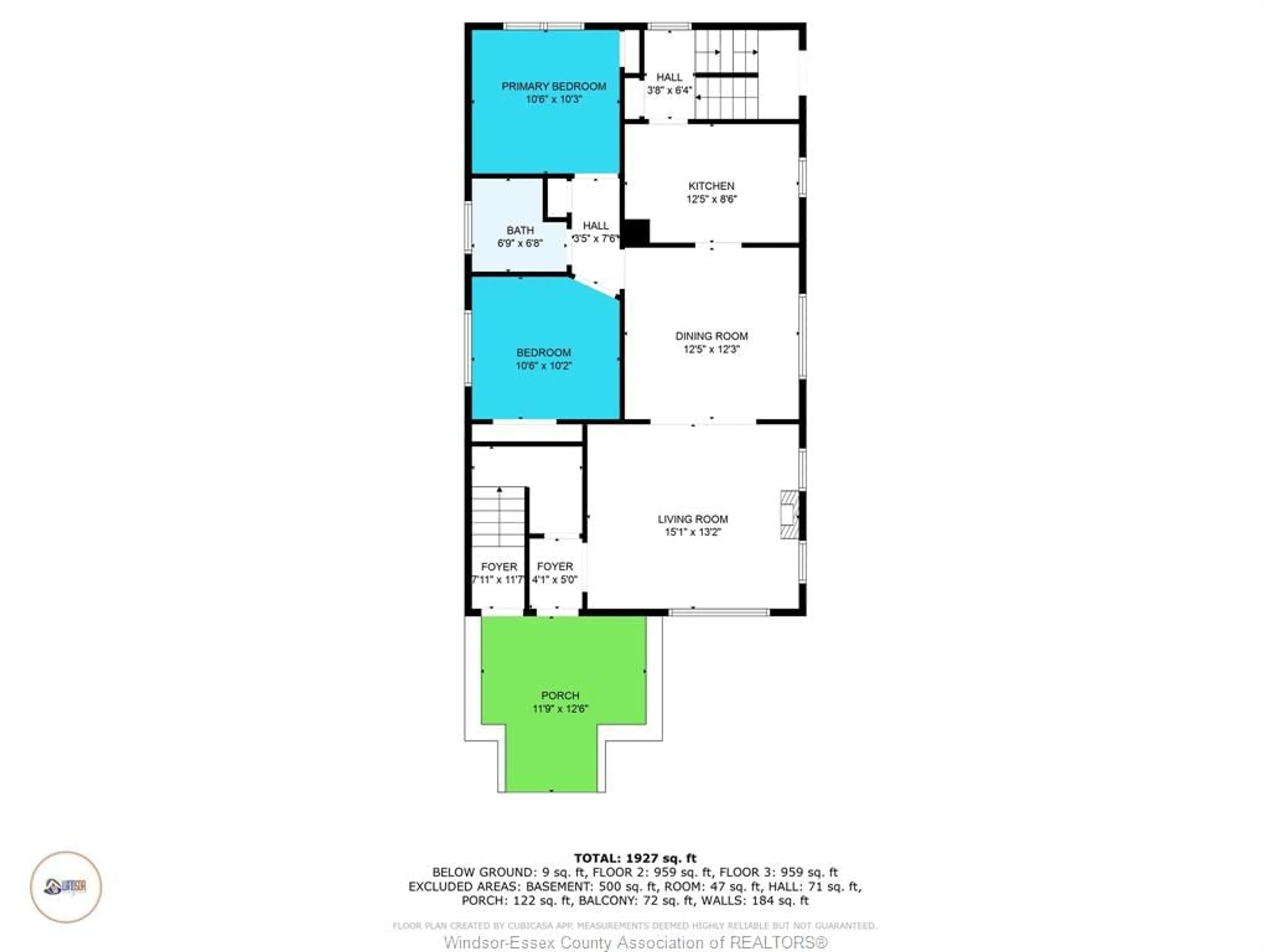 Floor plan for 988-990 VICTORIA, Windsor Ontario N9A 4N4
