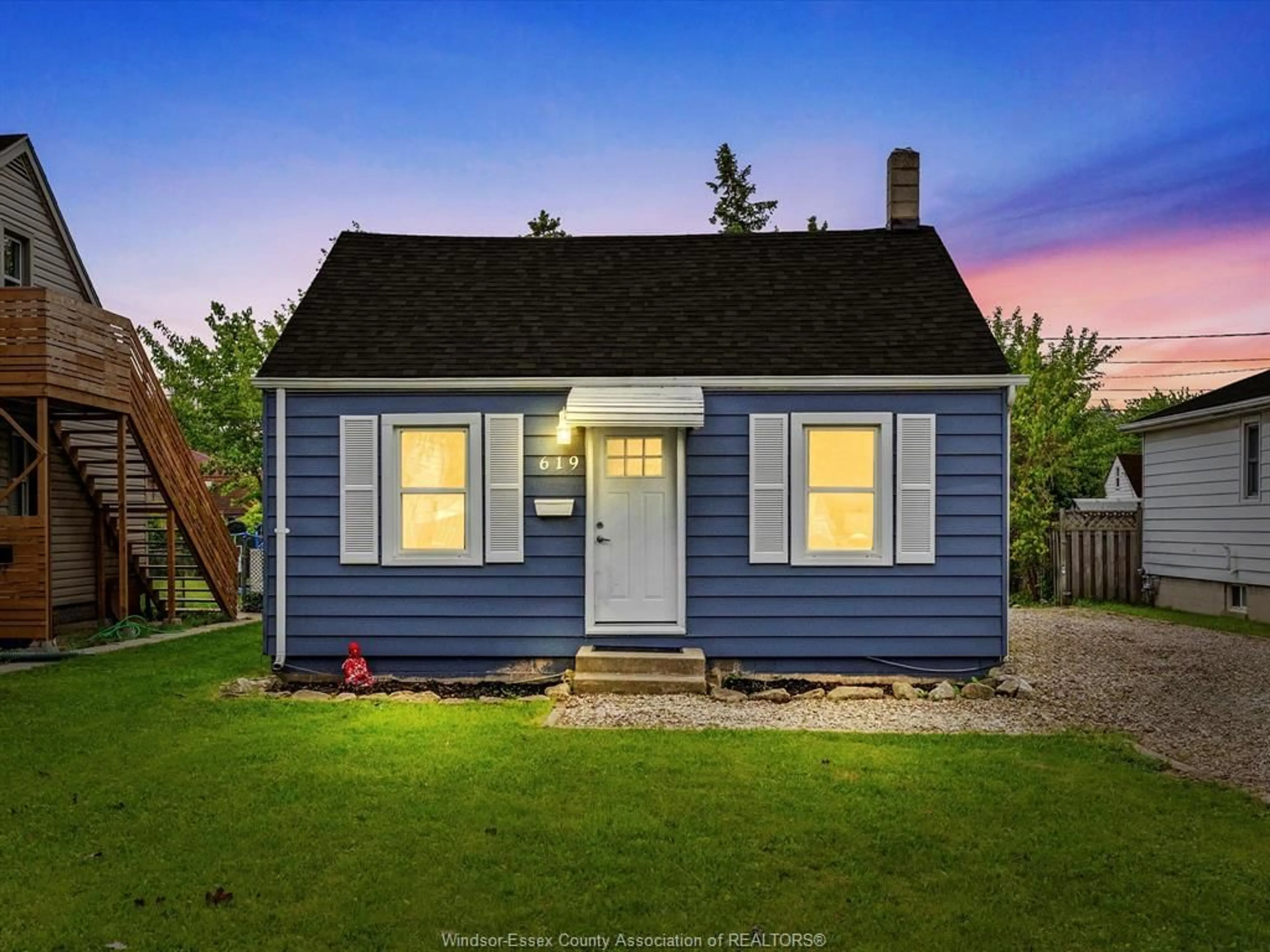 Home with vinyl exterior material, street for 619 Edinborough St, Windsor Ontario N8X 3C1