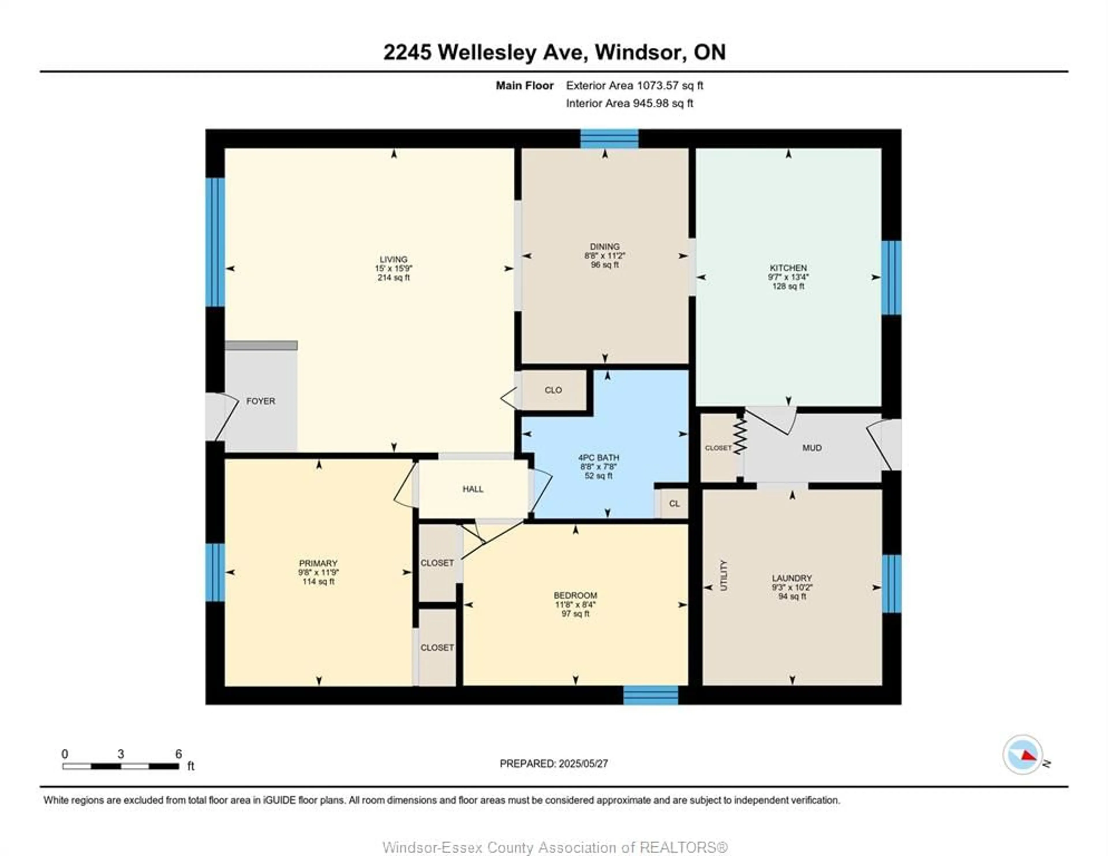 Floor plan for 2245 Wellesley Ave, Windsor Ontario N8W 2G1