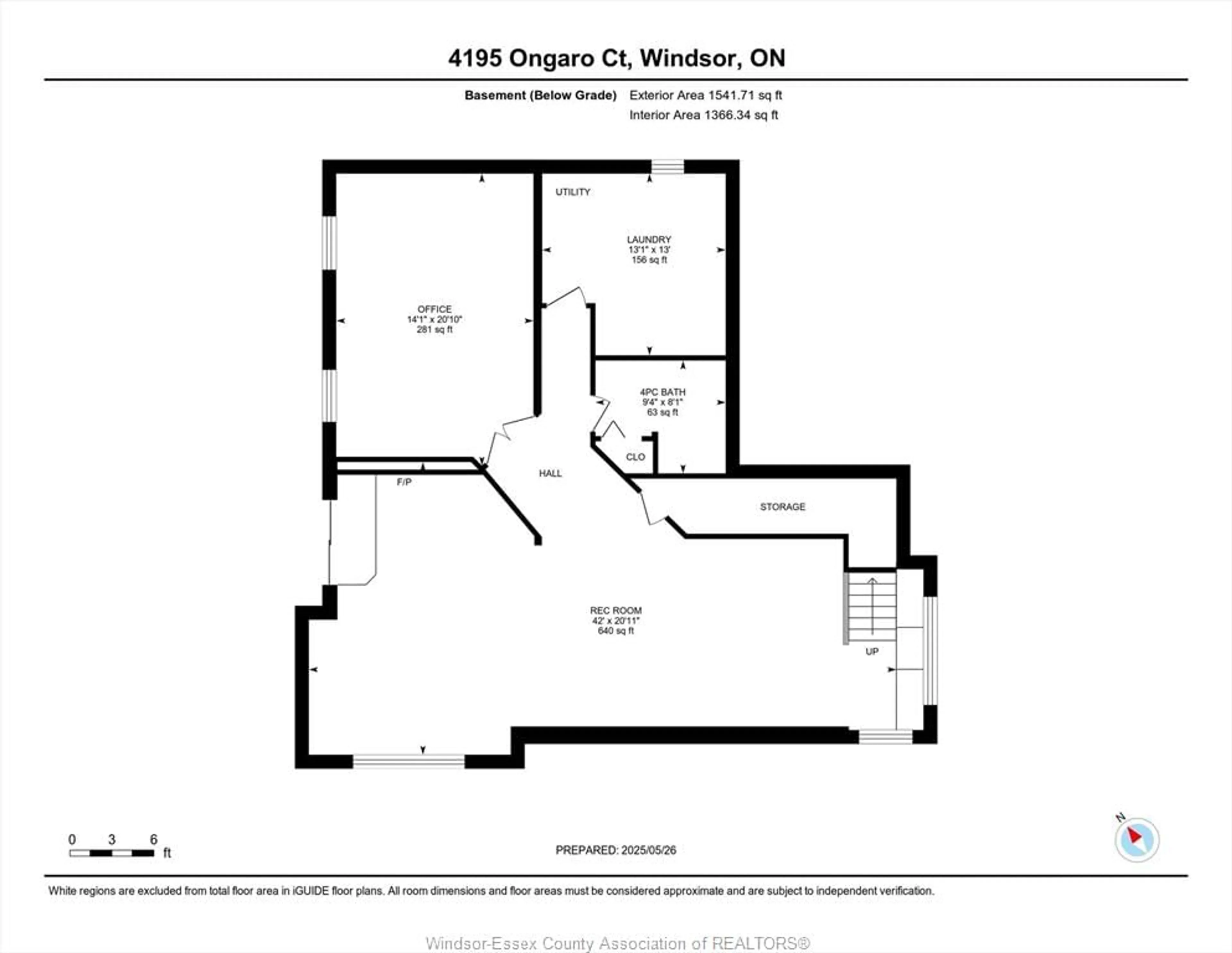 Floor plan for 4195 ONGARO, Windsor Ontario N9G 2V3