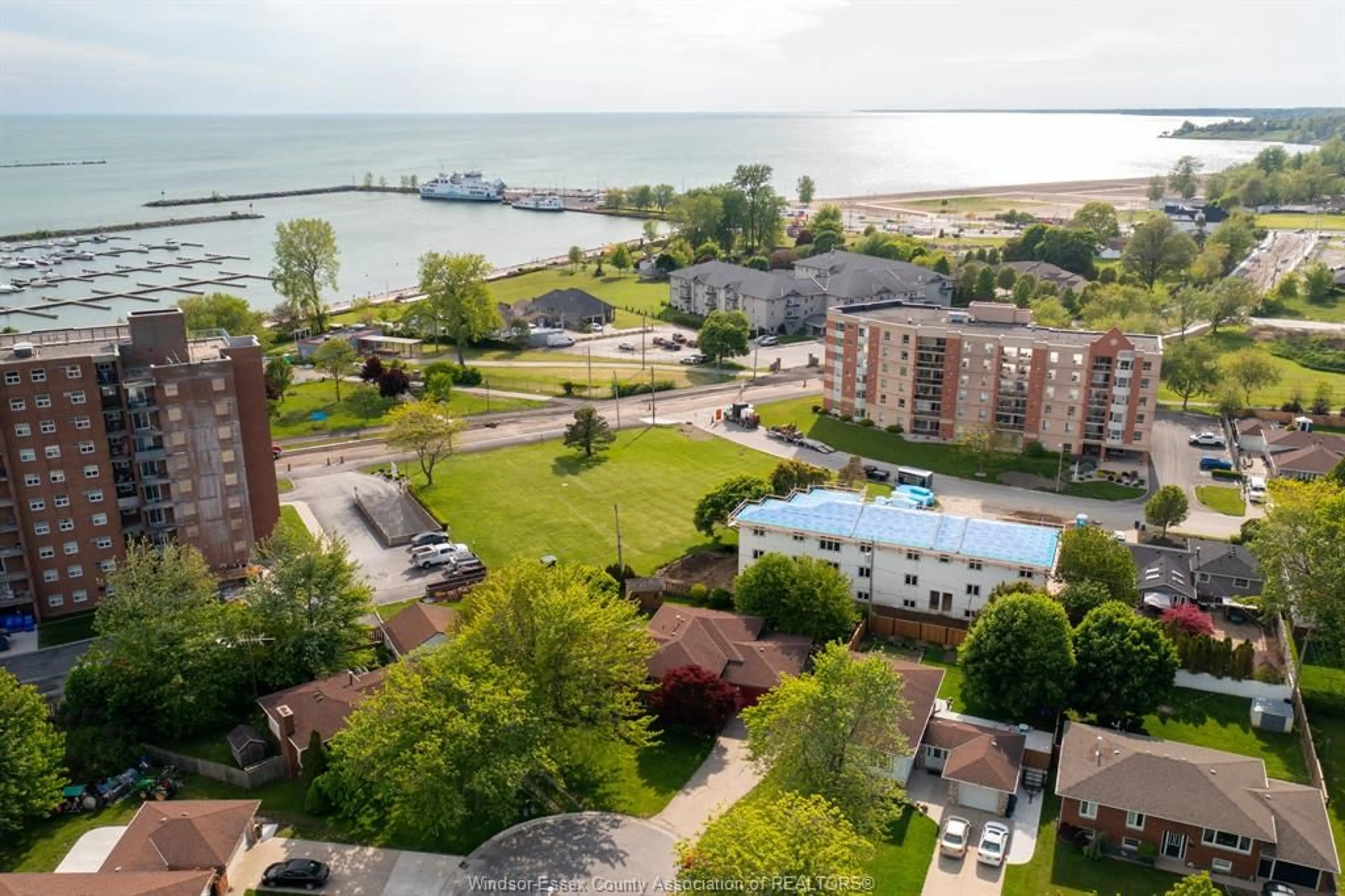 A pic from outside/outdoor area/front of a property/back of a property/a pic from drone, water/lake/river/ocean view for 25 MARLENE Cres, Leamington Ontario N8H 4J8