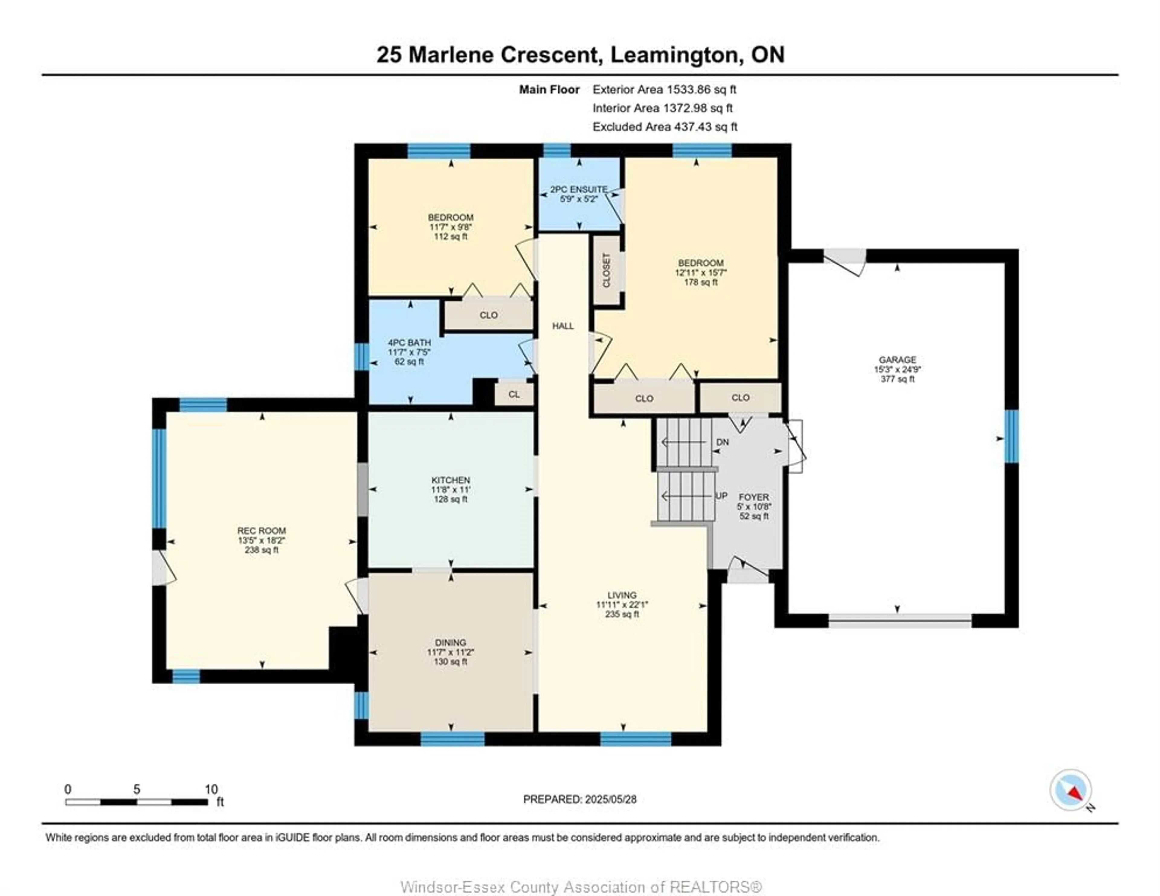 Floor plan for 25 MARLENE Cres, Leamington Ontario N8H 4J8