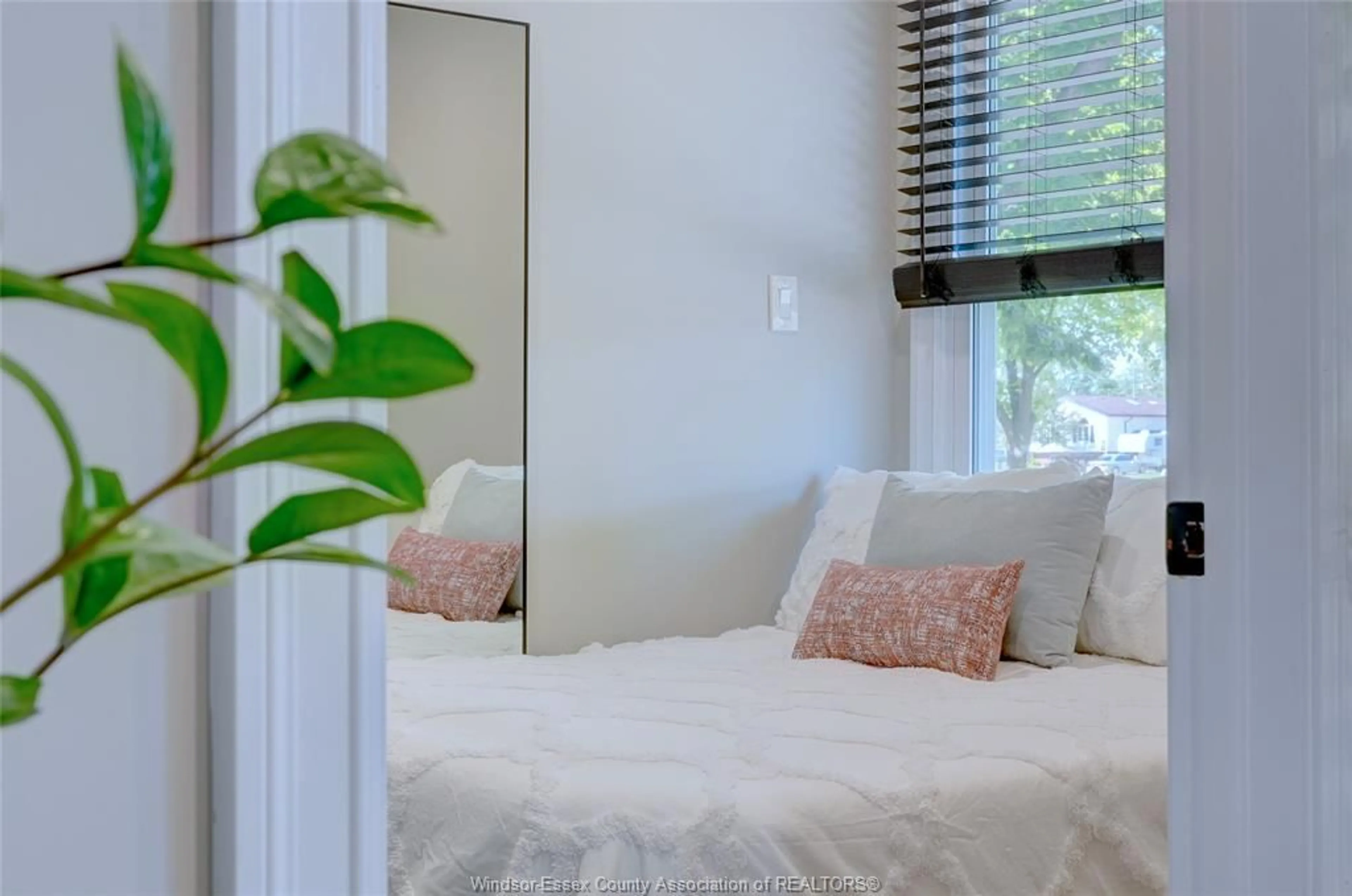 Bedroom with bed, wood/laminate floor for 1393 LABADIE Rd, Windsor Ontario N8Y 4G9