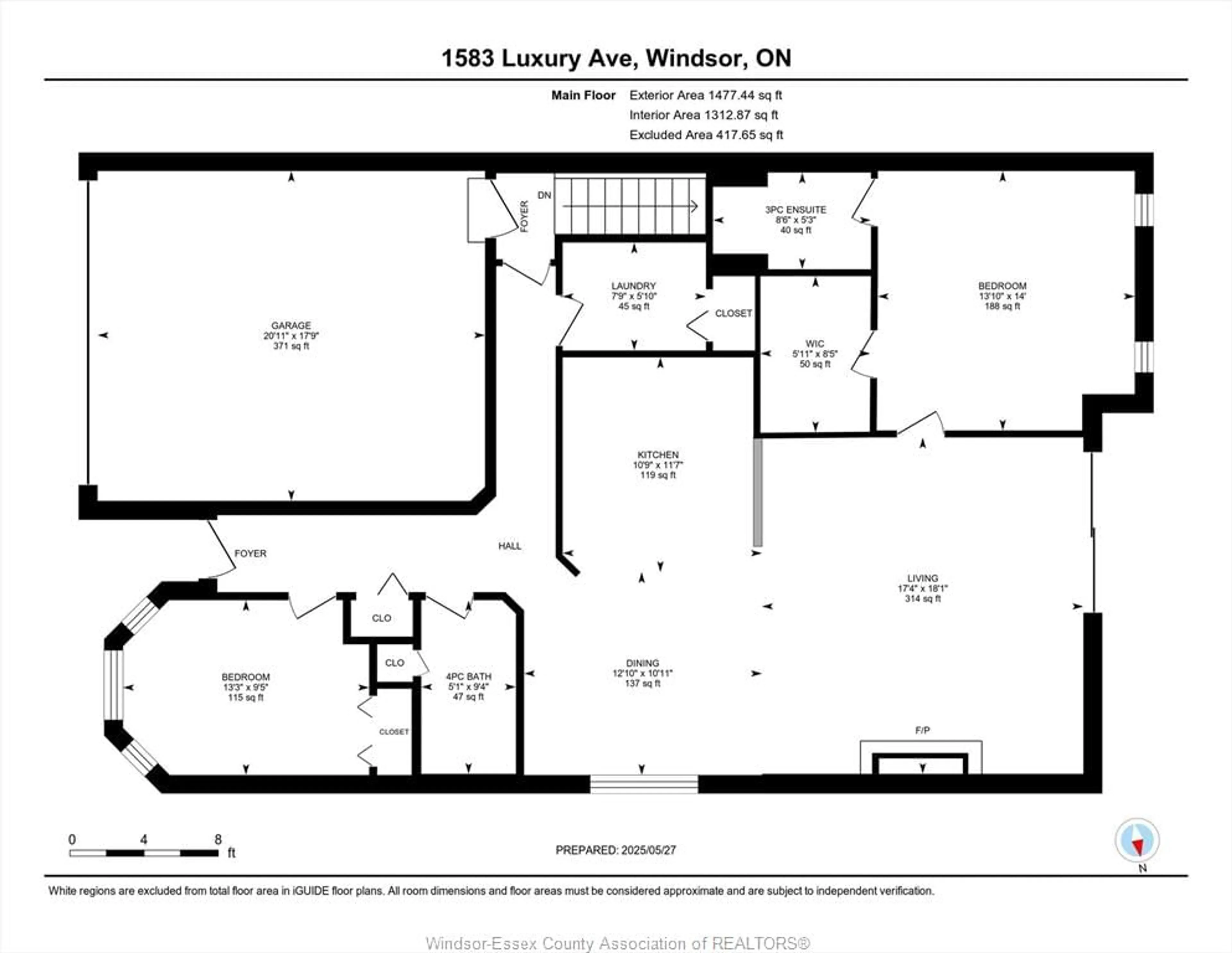 Floor plan for 1583 Luxury Ave, Windsor Ontario N8P 1S7
