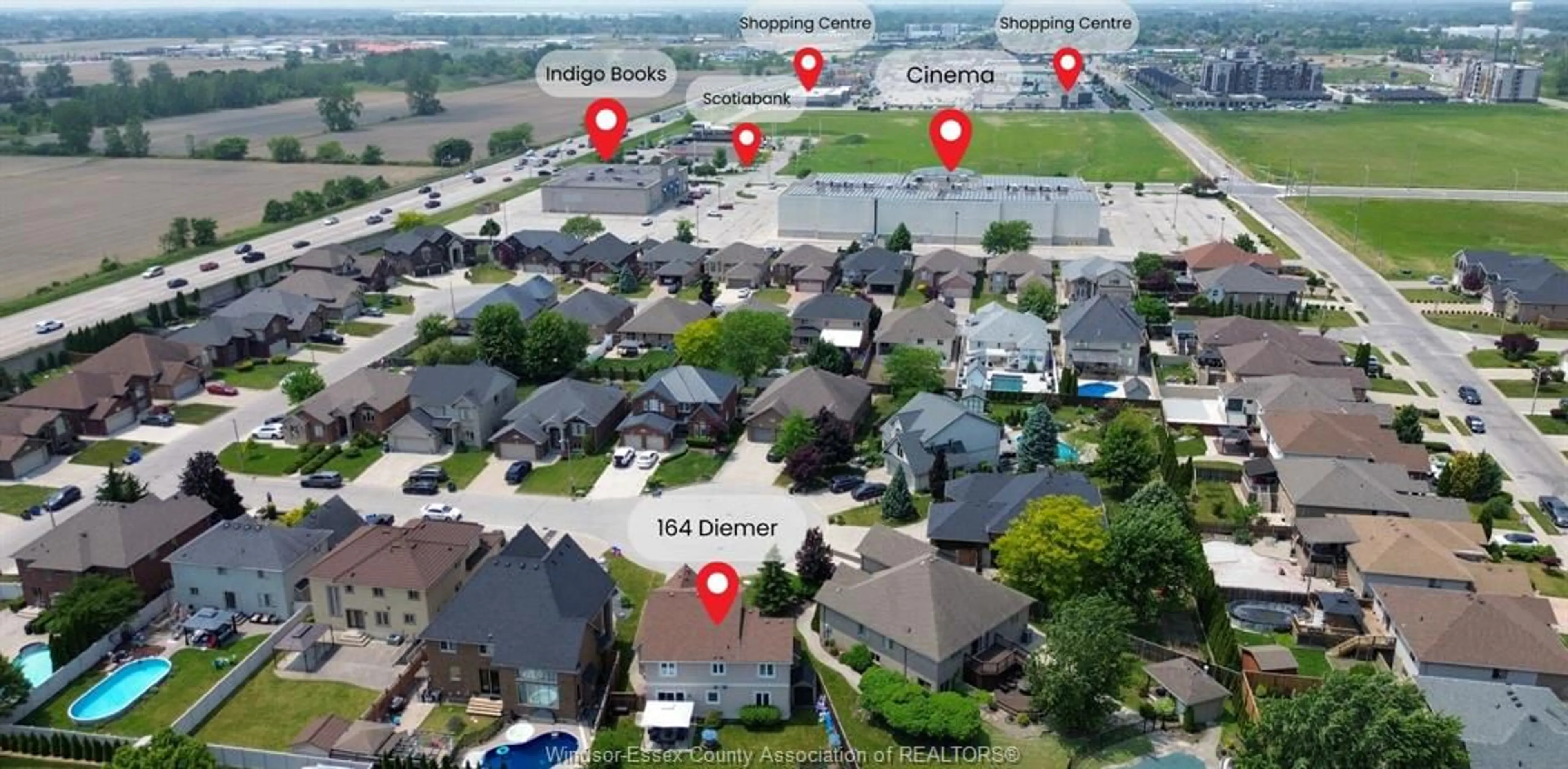 A pic from outside/outdoor area/front of a property/back of a property/a pic from drone, street for 164 DIEMER, Tecumseh Ontario N9K 1G1