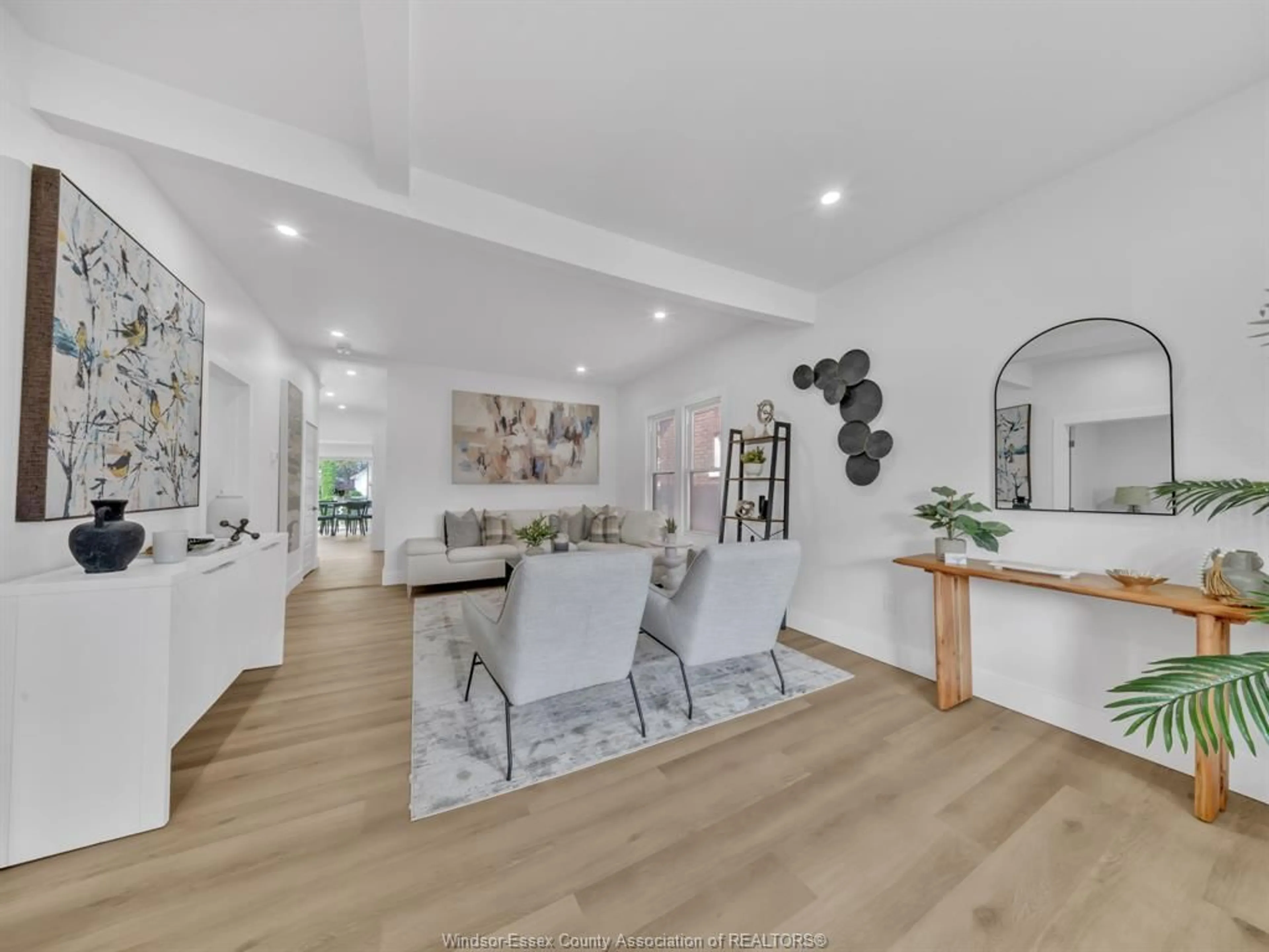 Open concept kitchen, wood/laminate floor for 1387 Lincoln Rd, Windsor Ontario N8Y 2J2