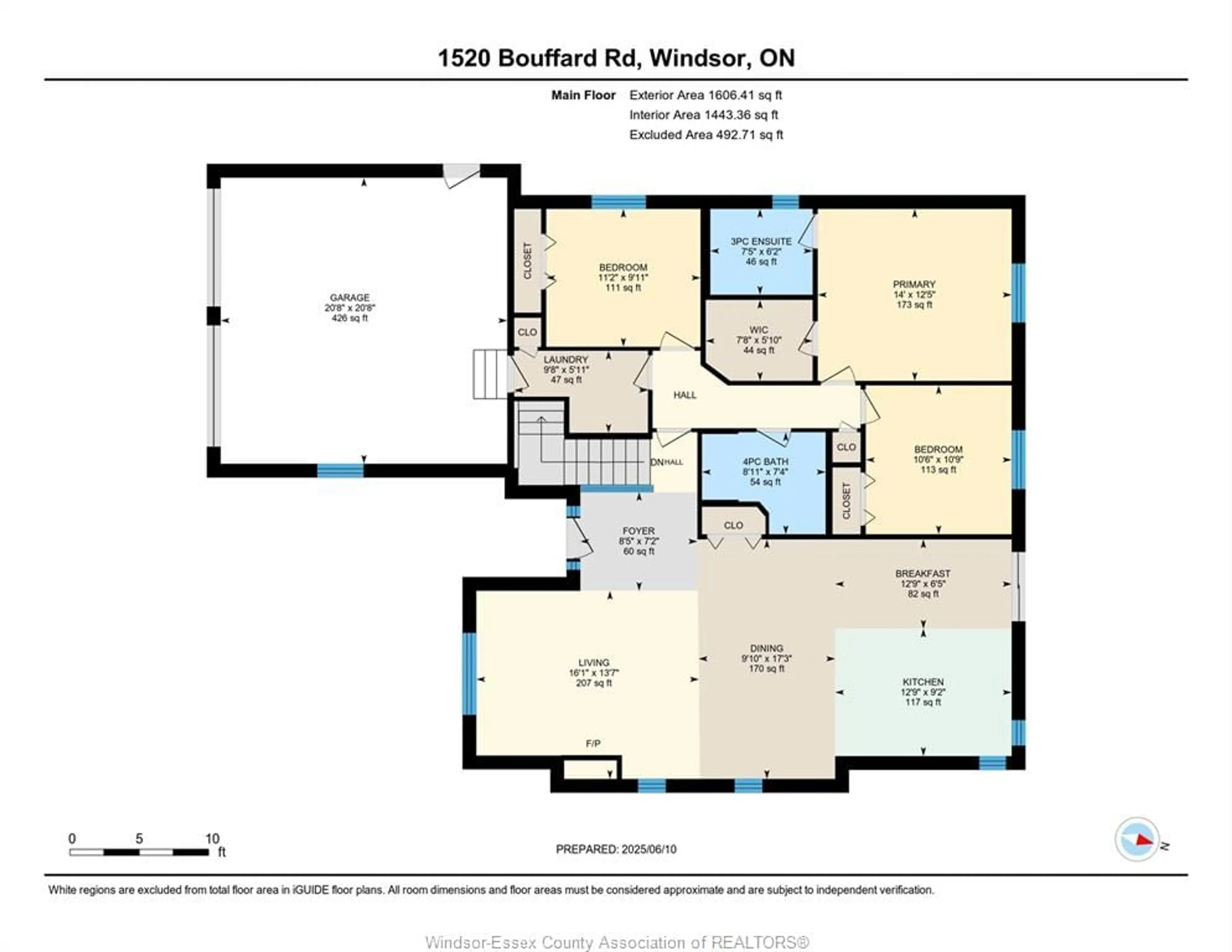 Floor plan for 1520 BOUFFARD, LaSalle Ontario N9J 1H2