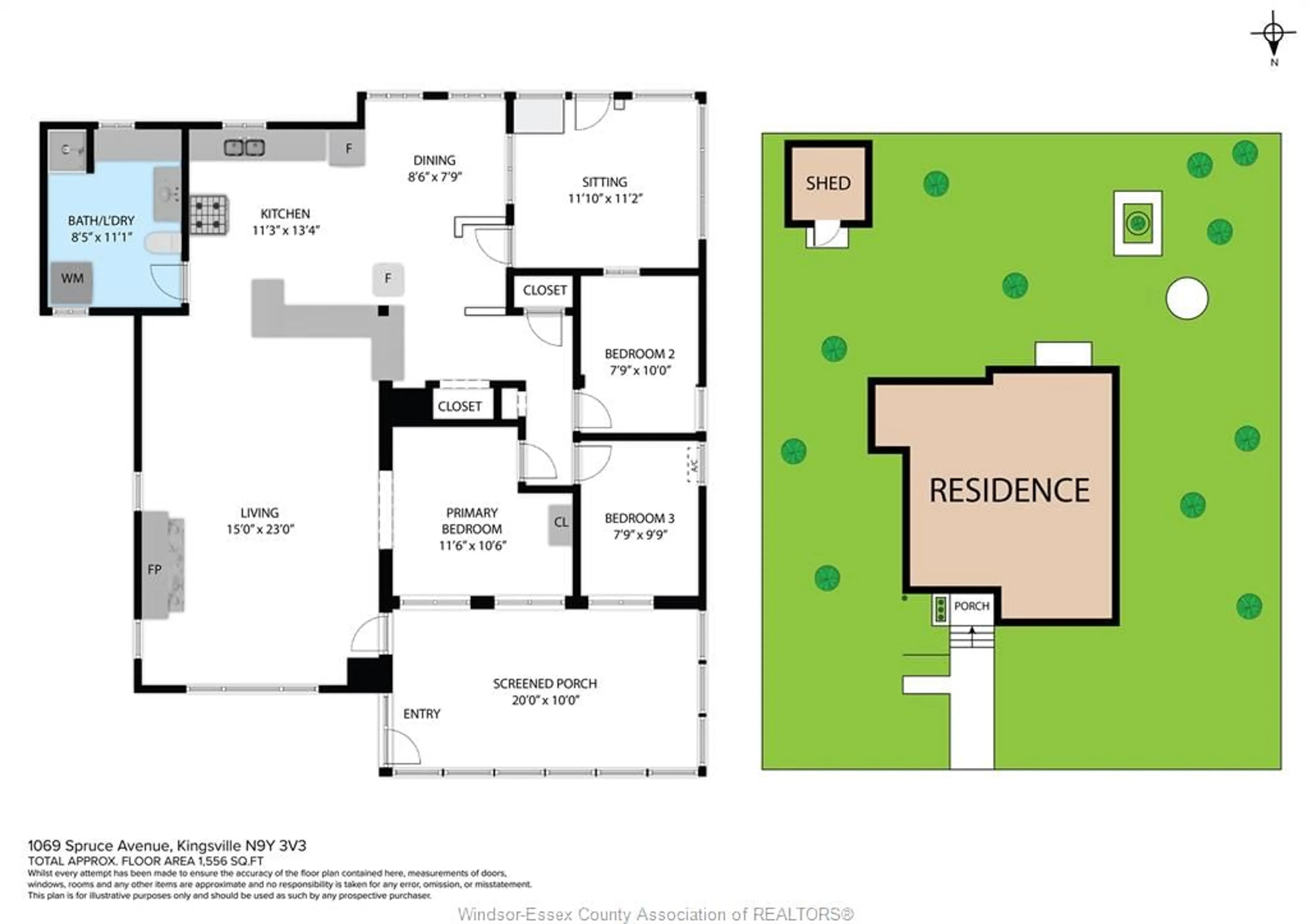Floor plan for 1069 Spruce, Kingsville Ontario N9Y 3V3
