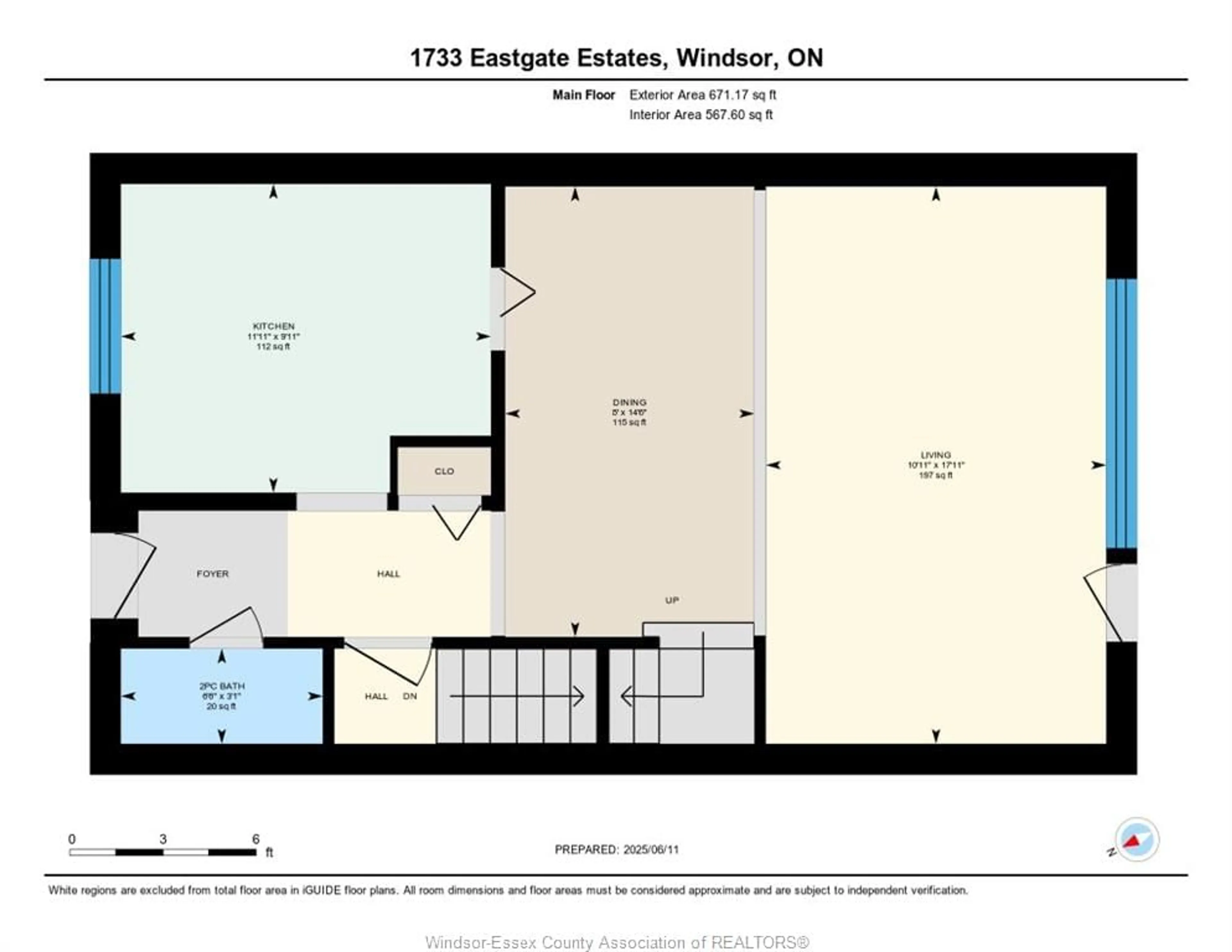 Floor plan for 1733 East Gate Estate #40, Windsor Ontario N8T 2S8