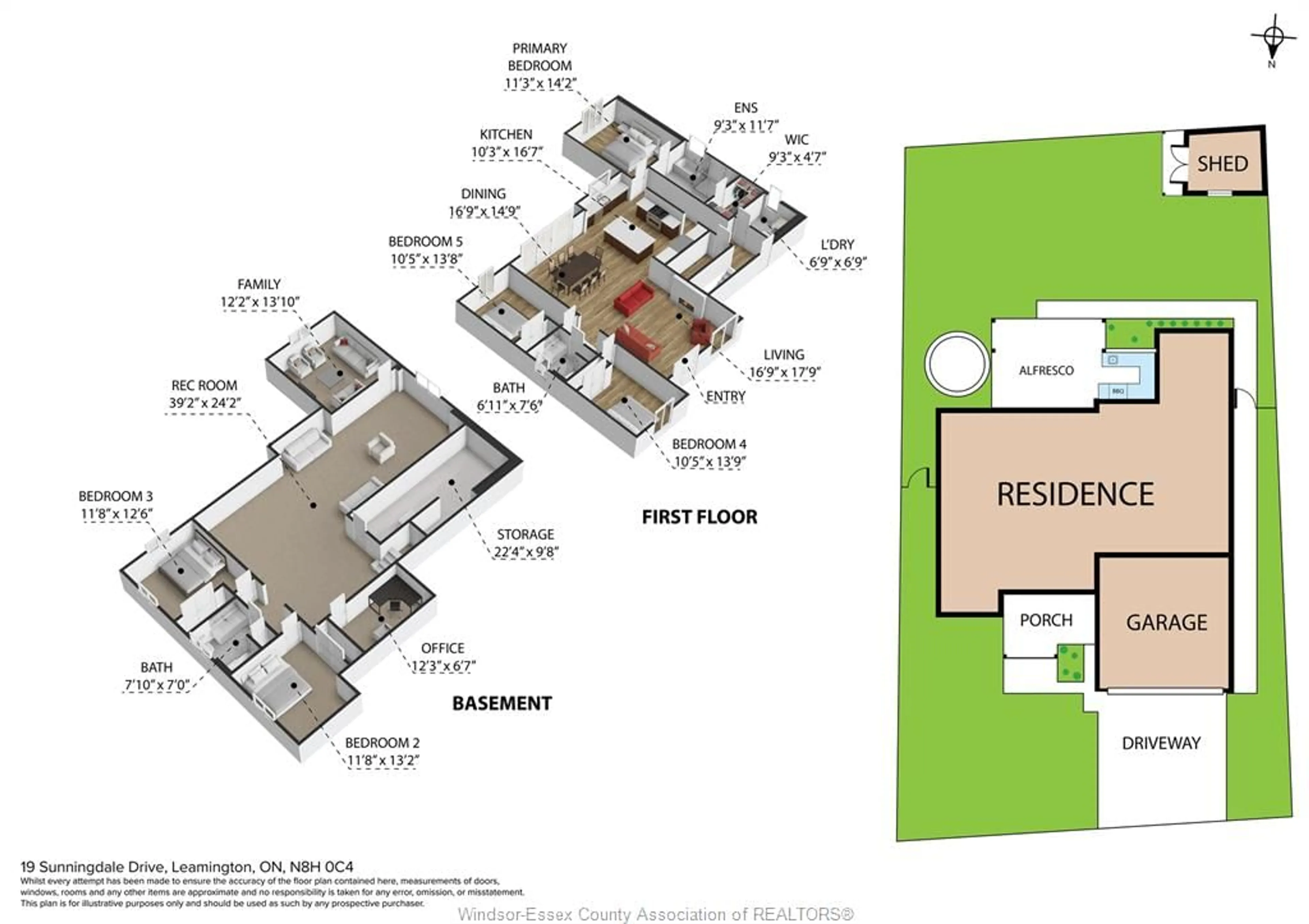 Floor plan for 19 SUNNINGDALE, Leamington Ontario N8H 0C4