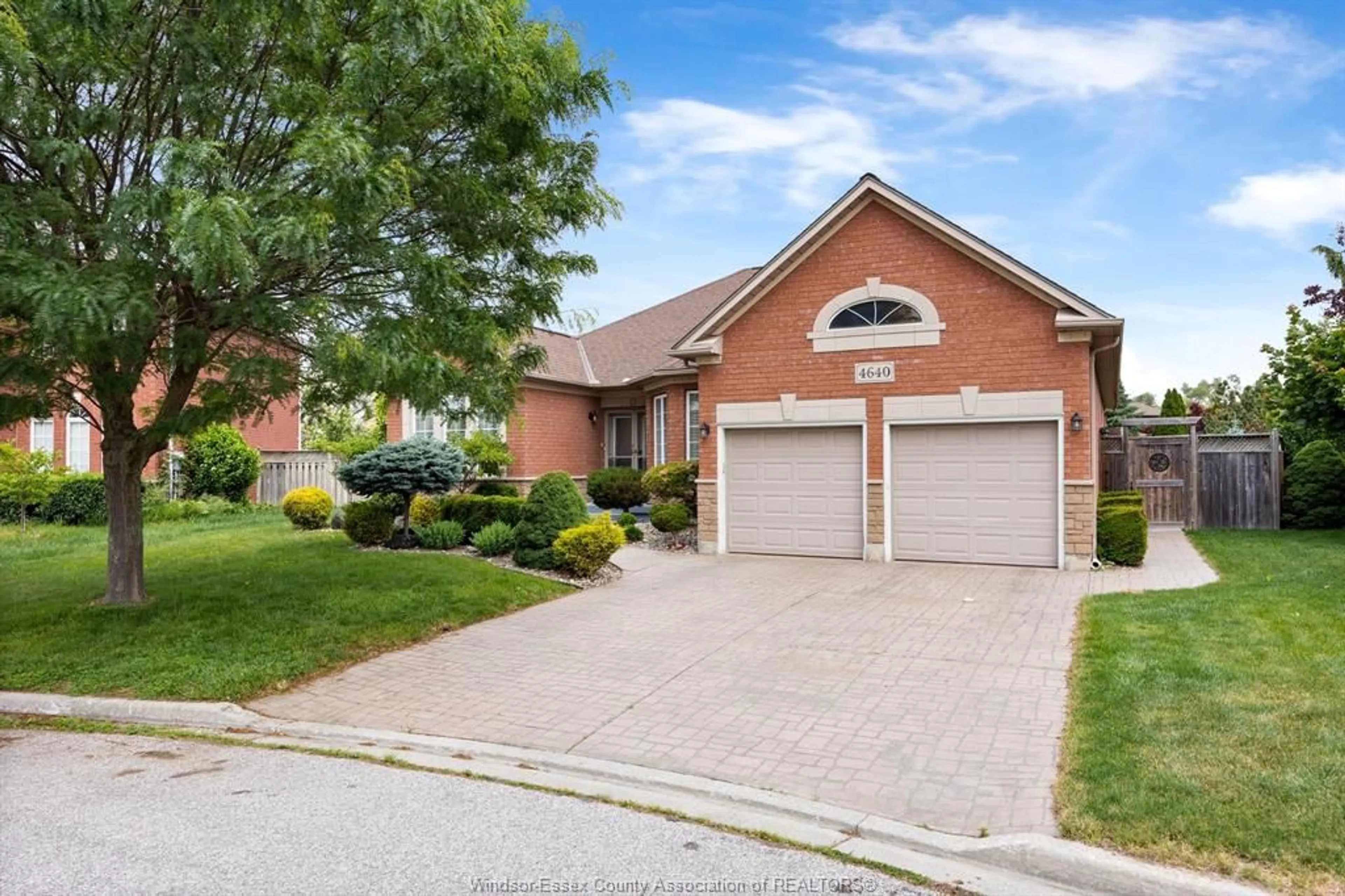 Home with brick exterior material, street for 4640 CLUBHOUSE Crt, Windsor Ontario N9G 2P7
