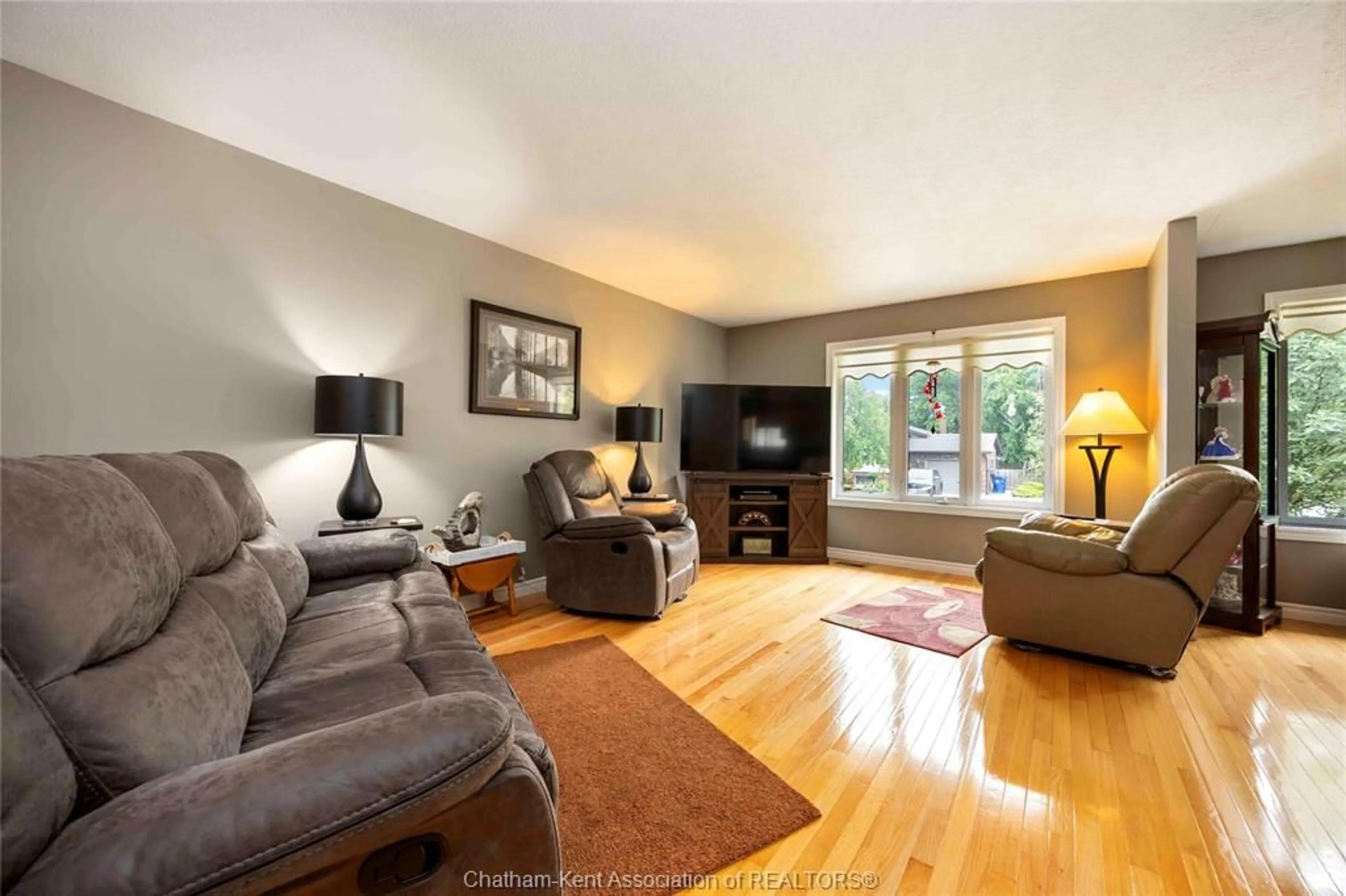 Living room with furniture, wood/laminate floor for 257 Hudson Cres, Wallaceburg Ontario N8A 5B1