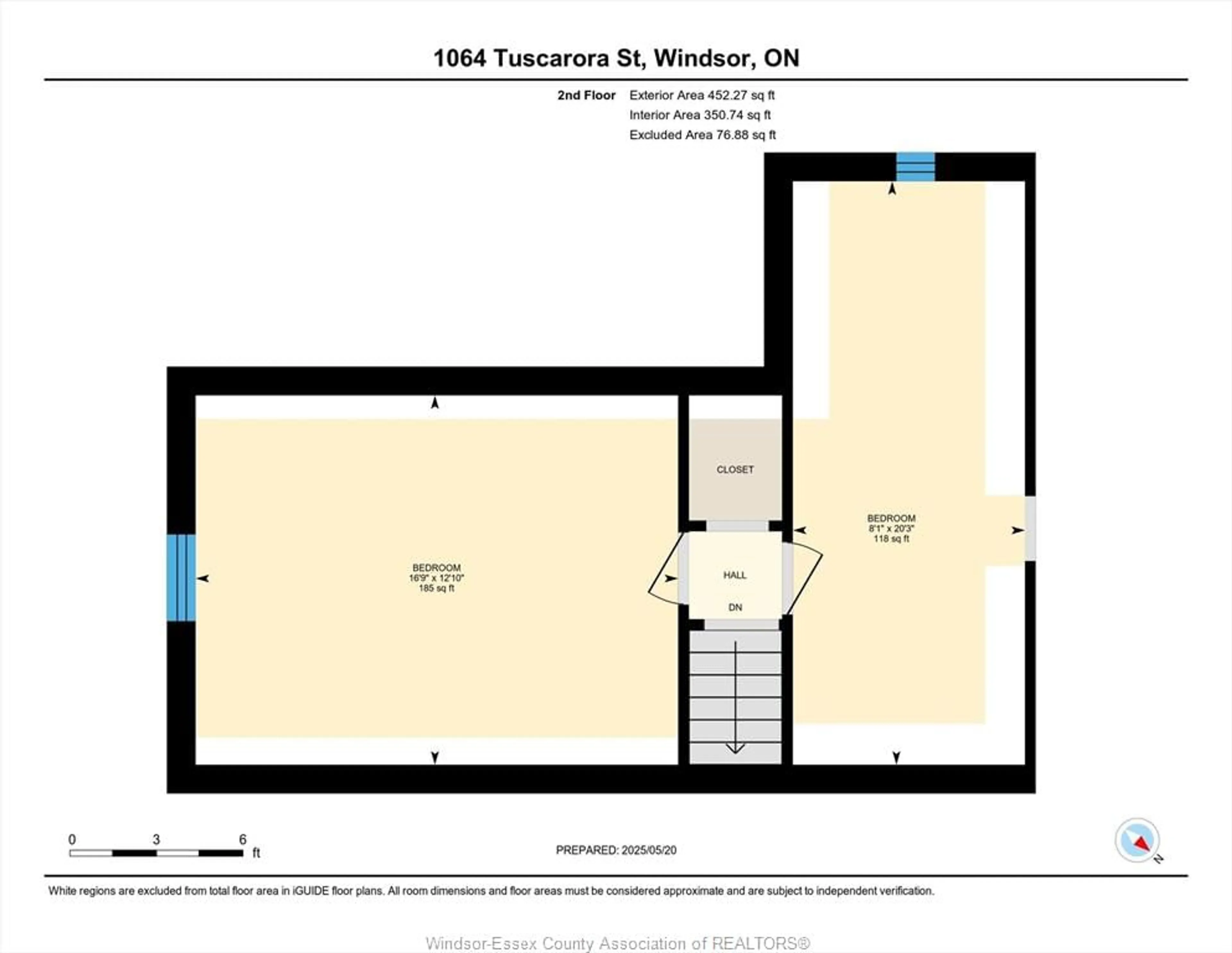 Floor plan for 1064 TUSCARORA, Windsor Ontario N9A 3N3