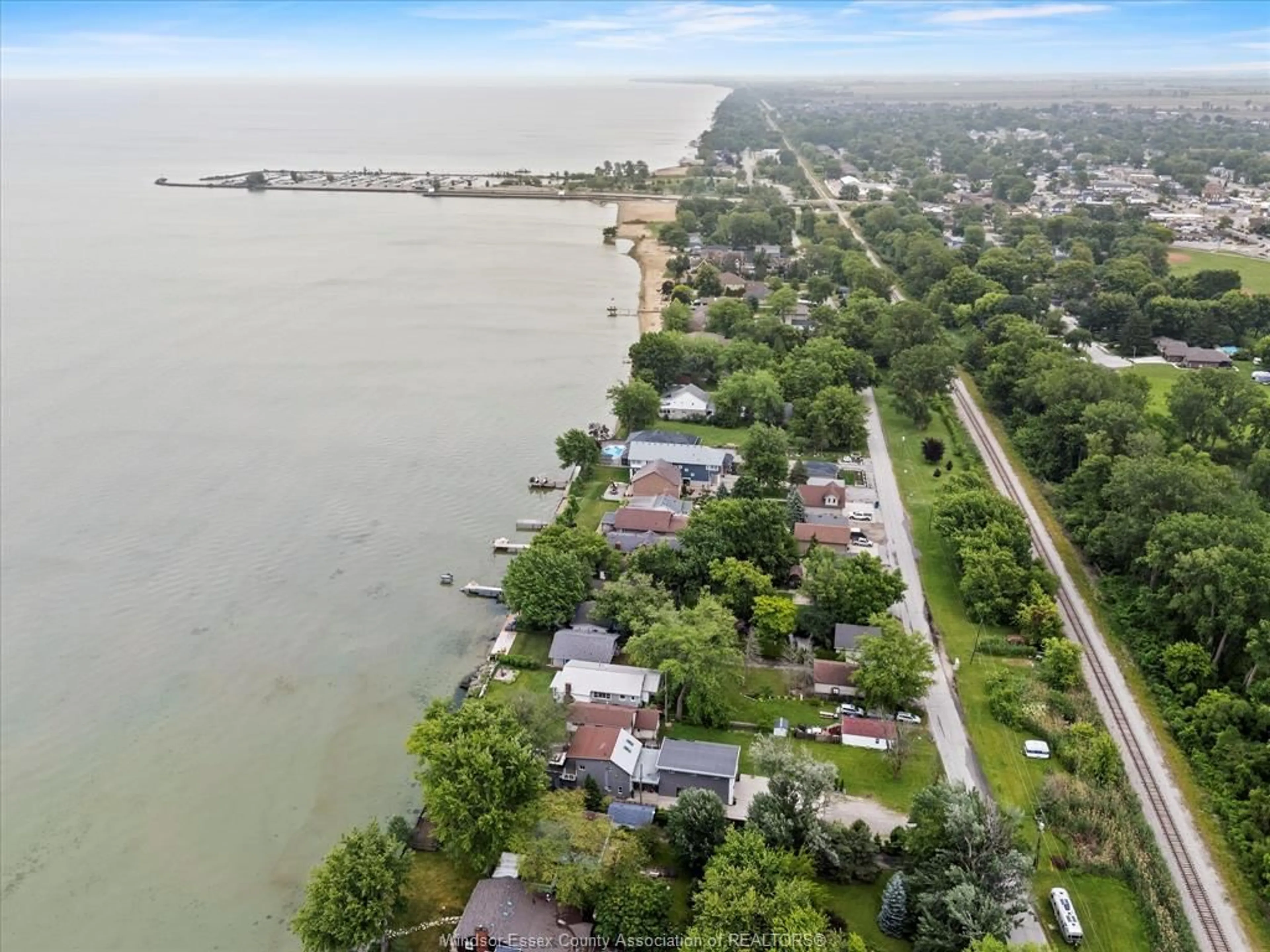 A pic from outside/outdoor area/front of a property/back of a property/a pic from drone, water/lake/river/ocean view for 1674 CAILLE Ave, Lakeshore Ontario N8L 0J4