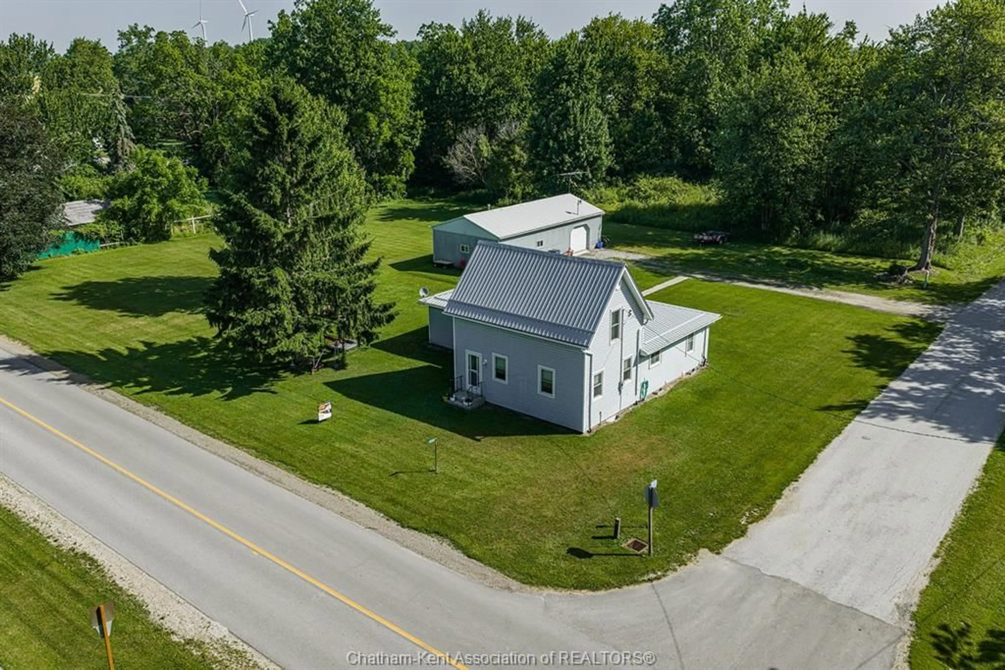 A pic from outside/outdoor area/front of a property/back of a property/a pic from drone, unknown for 19089 Hill Rd, Morpeth Ontario N0P 1X0
