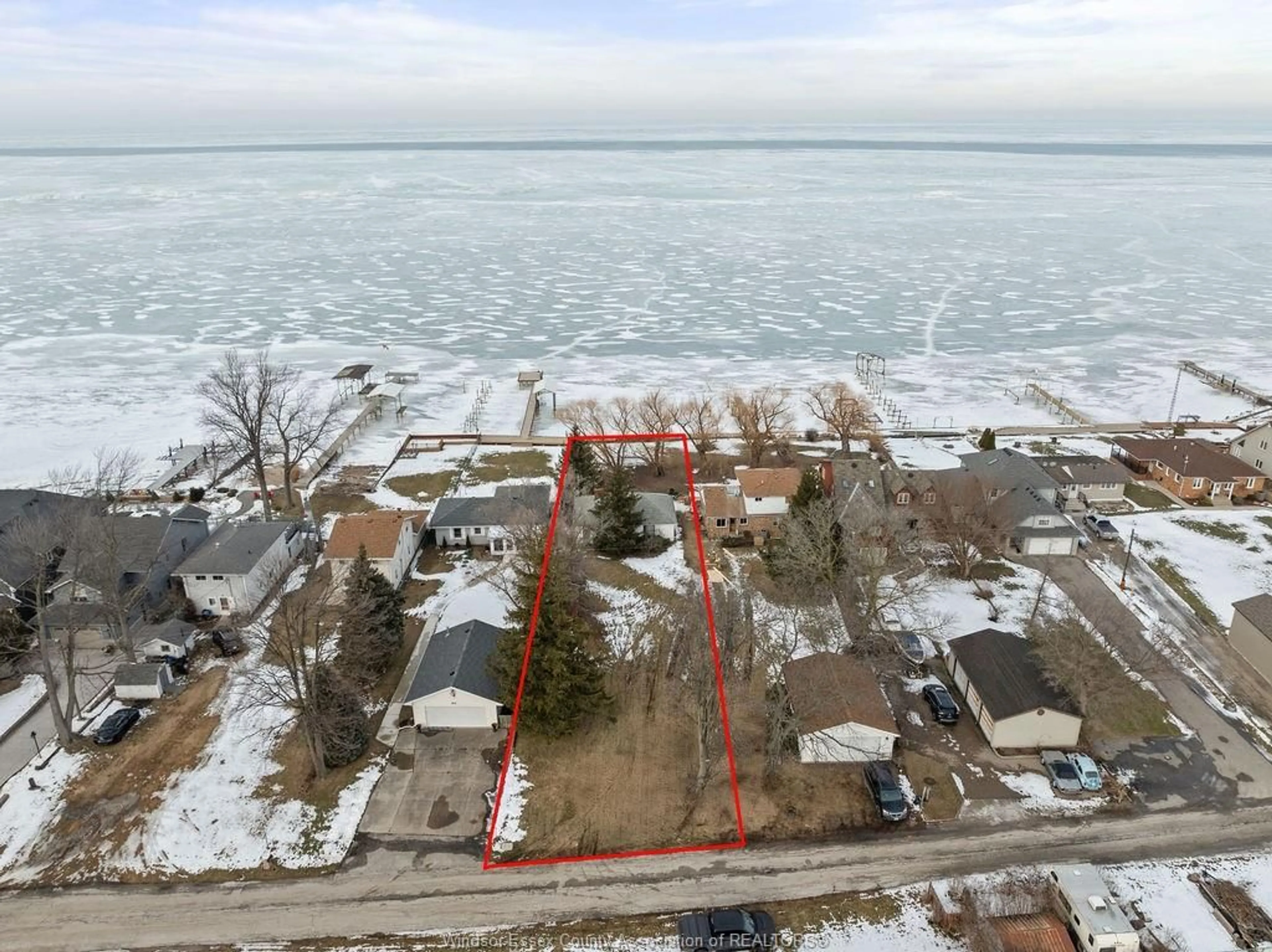 A pic from outside/outdoor area/front of a property/back of a property/a pic from drone, water/lake/river/ocean view for 503 CHARRON BEACH Rd, Lakeshore Ontario N0R 1A0