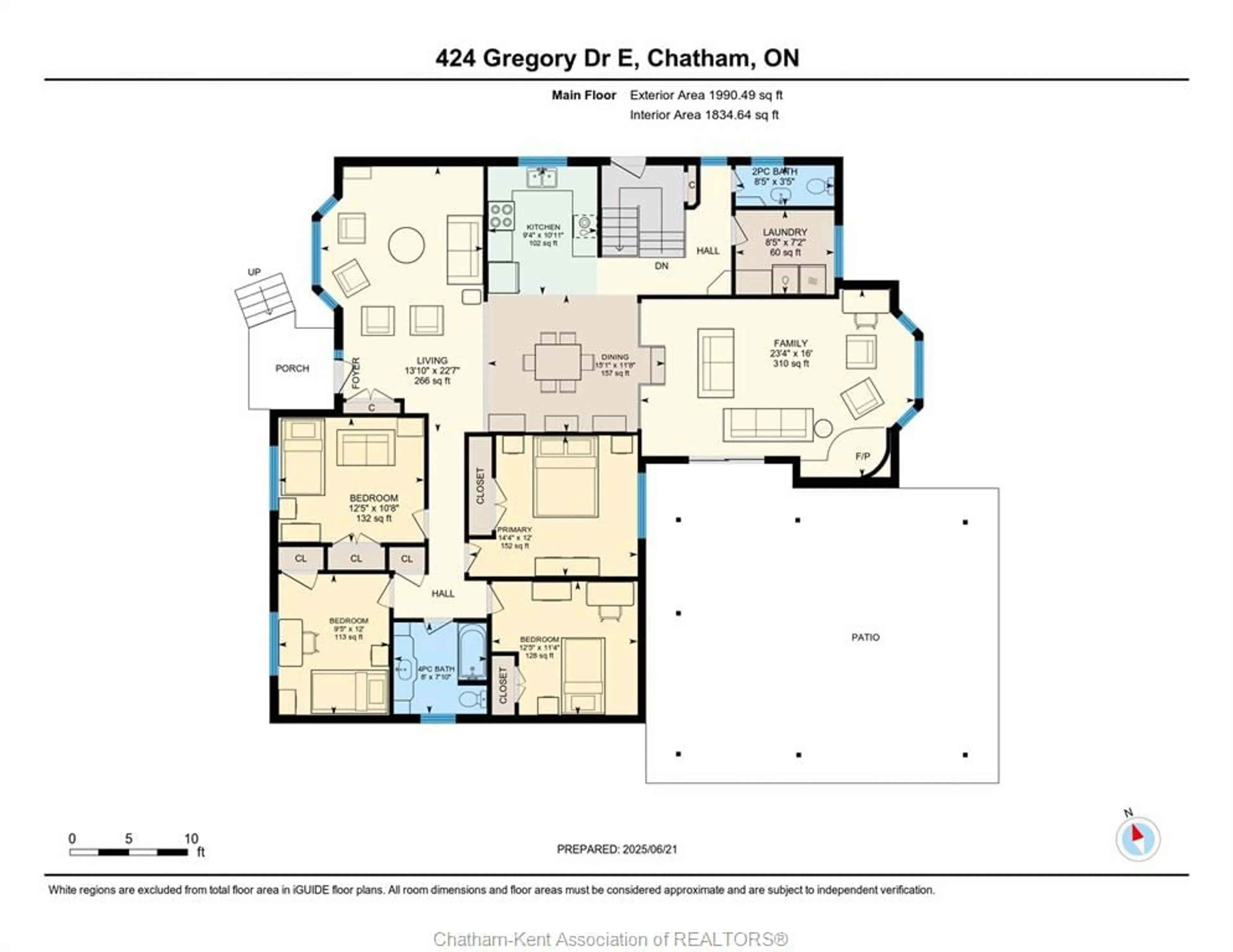 Floor plan for 424 Gregory Dr, Chatham Ontario N7M 5J7