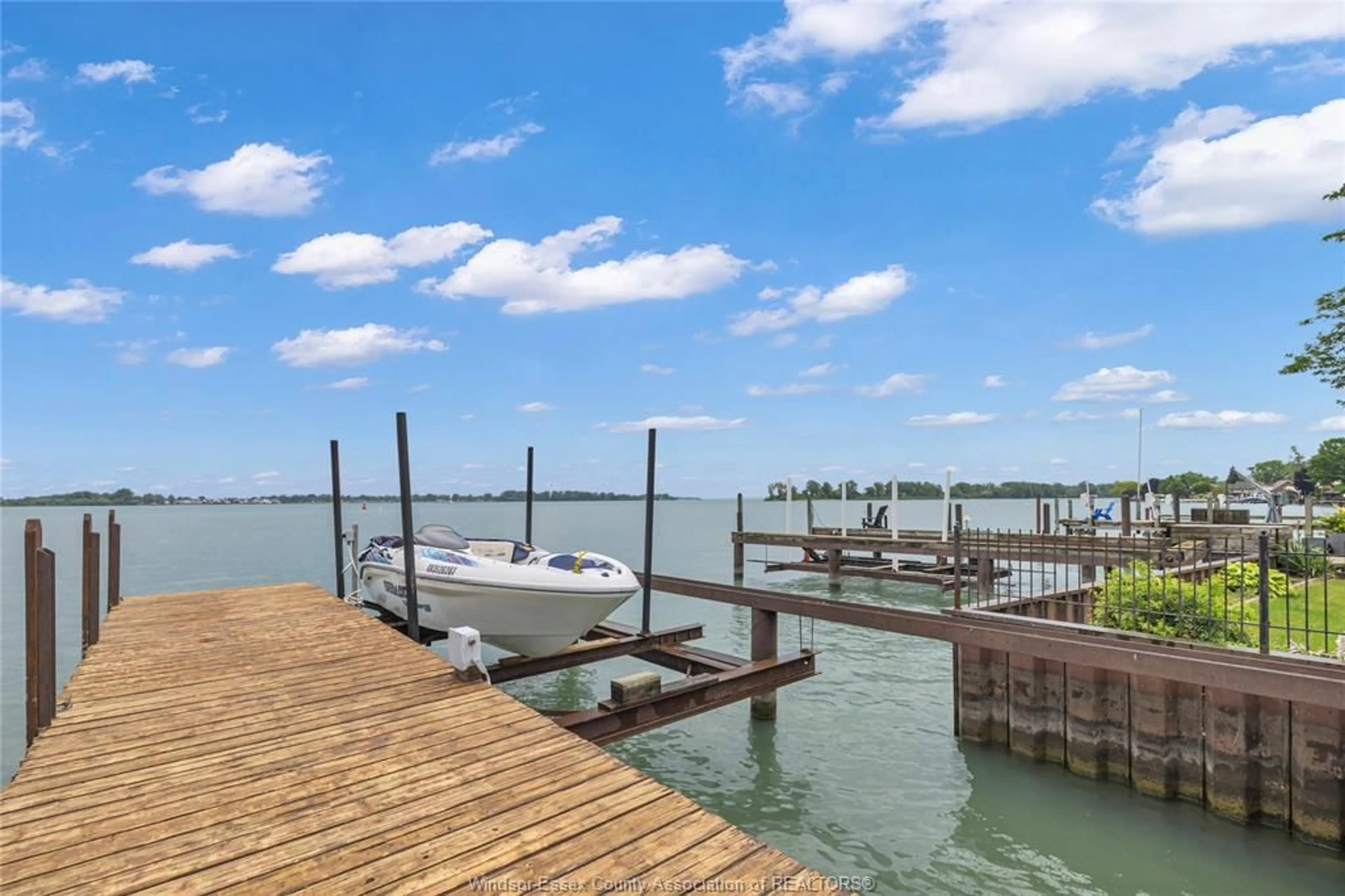 Patio, water/lake/river/ocean view for 8266 RIVERSIDE Dr, Windsor Ontario N8S 1E6