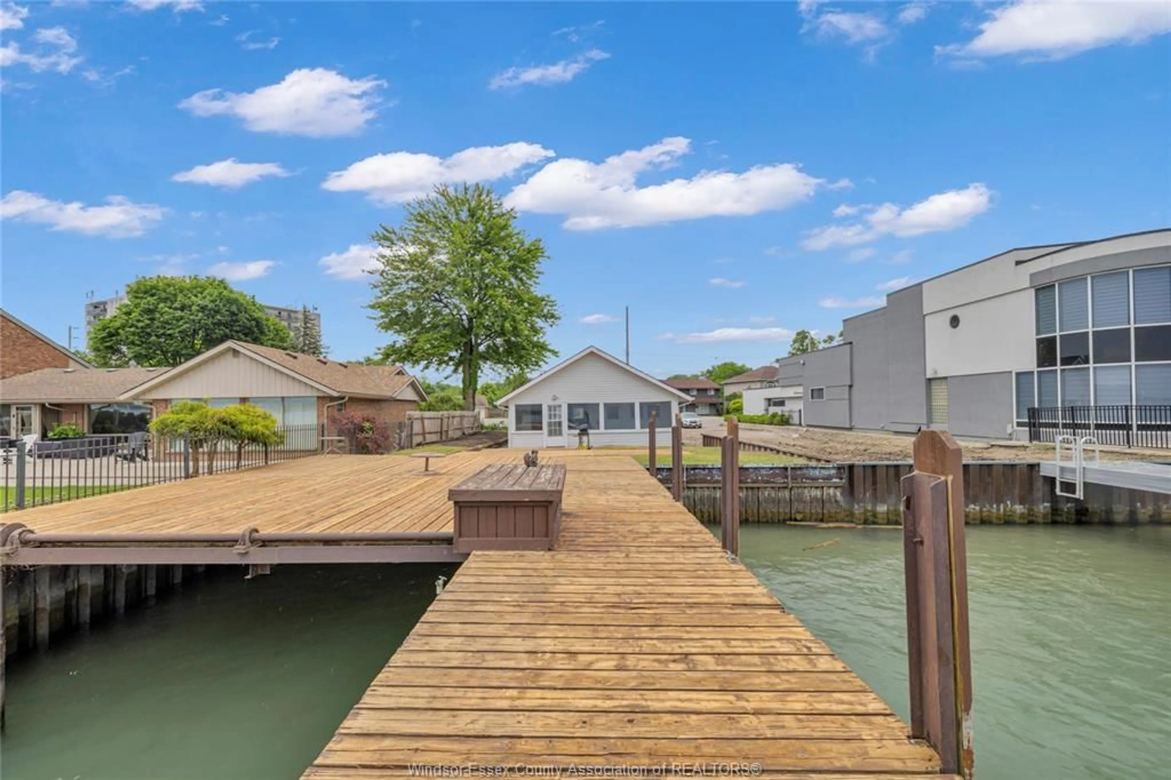 Patio, water/lake/river/ocean view for 8266 RIVERSIDE Dr, Windsor Ontario N8S 1E6