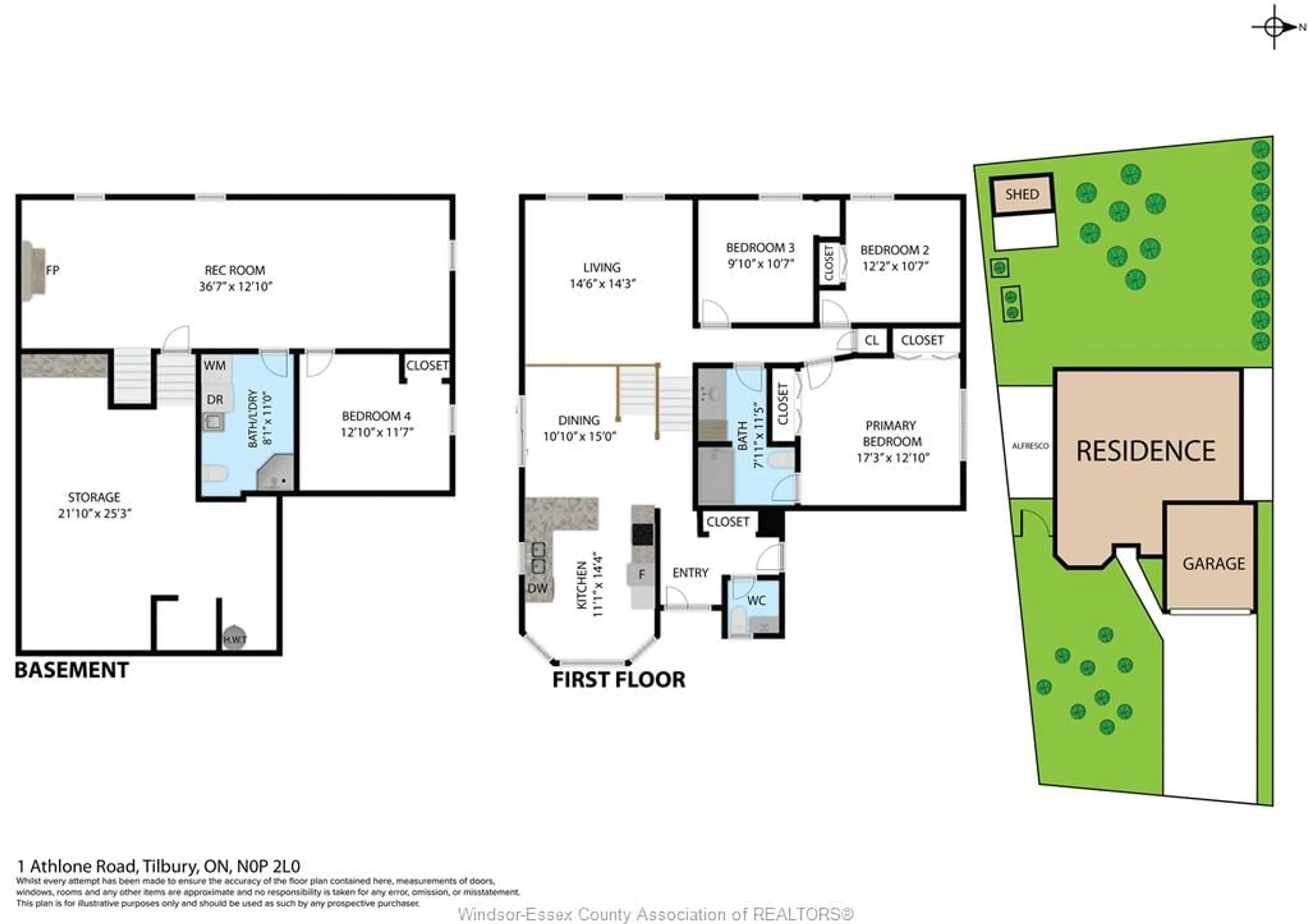 Floor plan for 1 Athlone Rd, Tilbury Ontario N0P 2L0