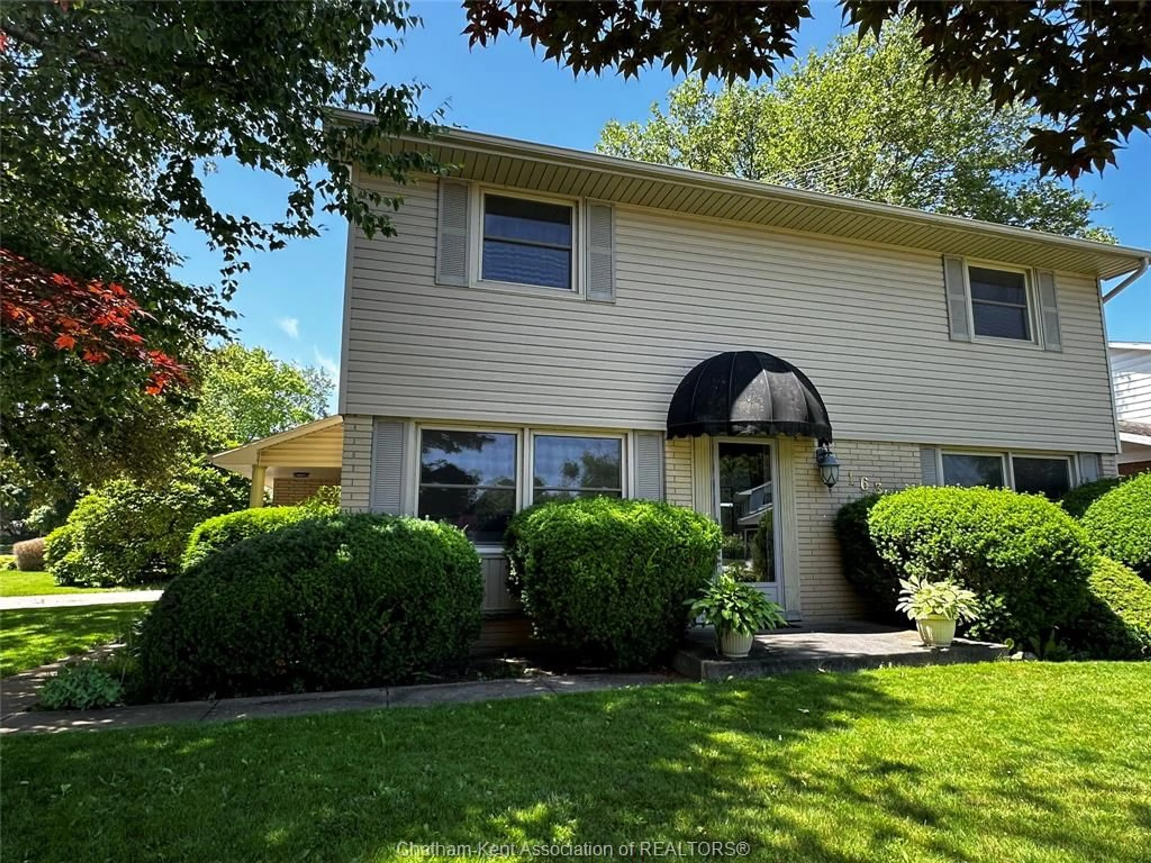Home with vinyl exterior material, street for 163 Cecile Ave, Chatham Ontario N7M 2C4
