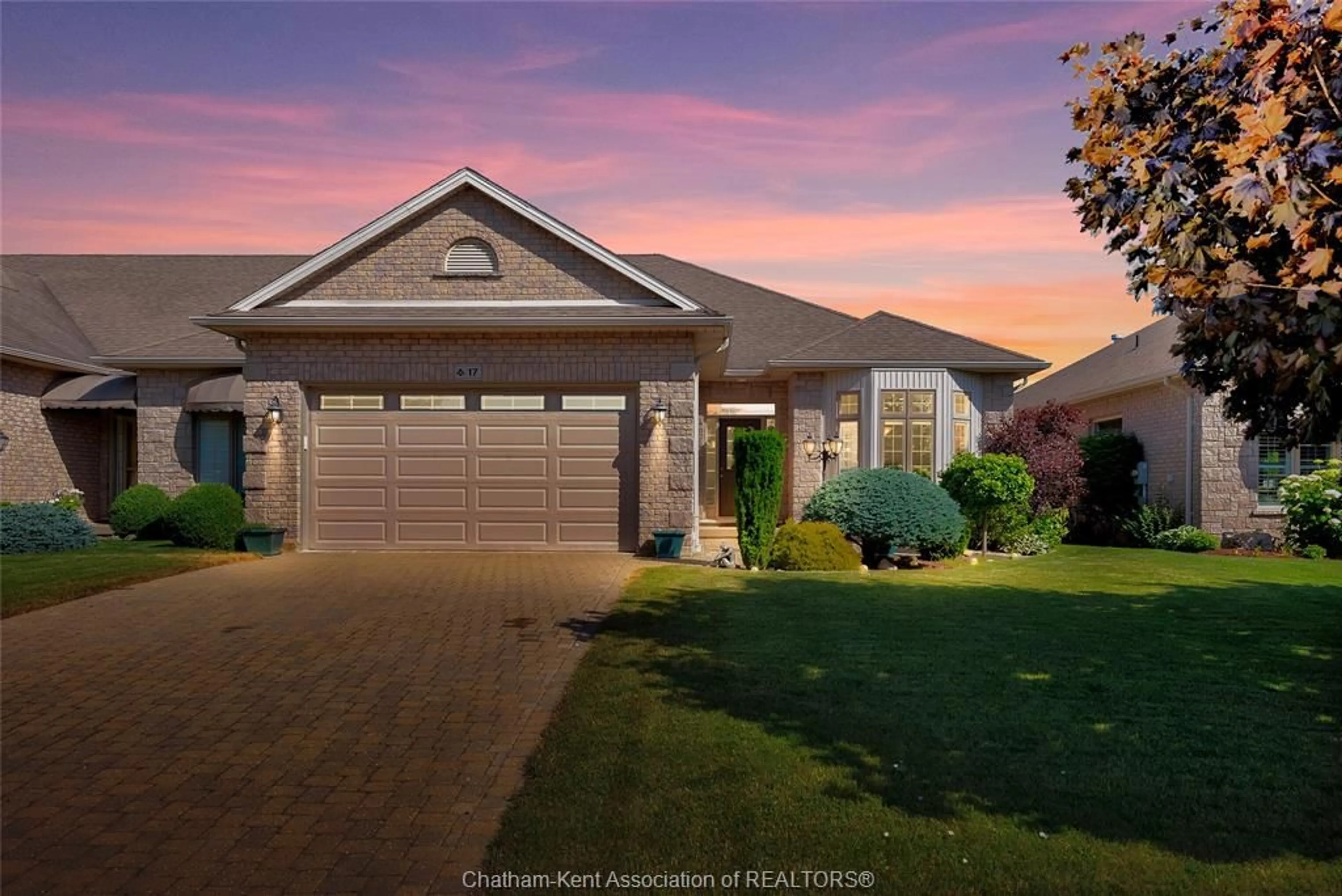 Home with brick exterior material, street for 17 COURTYARD Walk, Chatham Ontario N7L 5S3