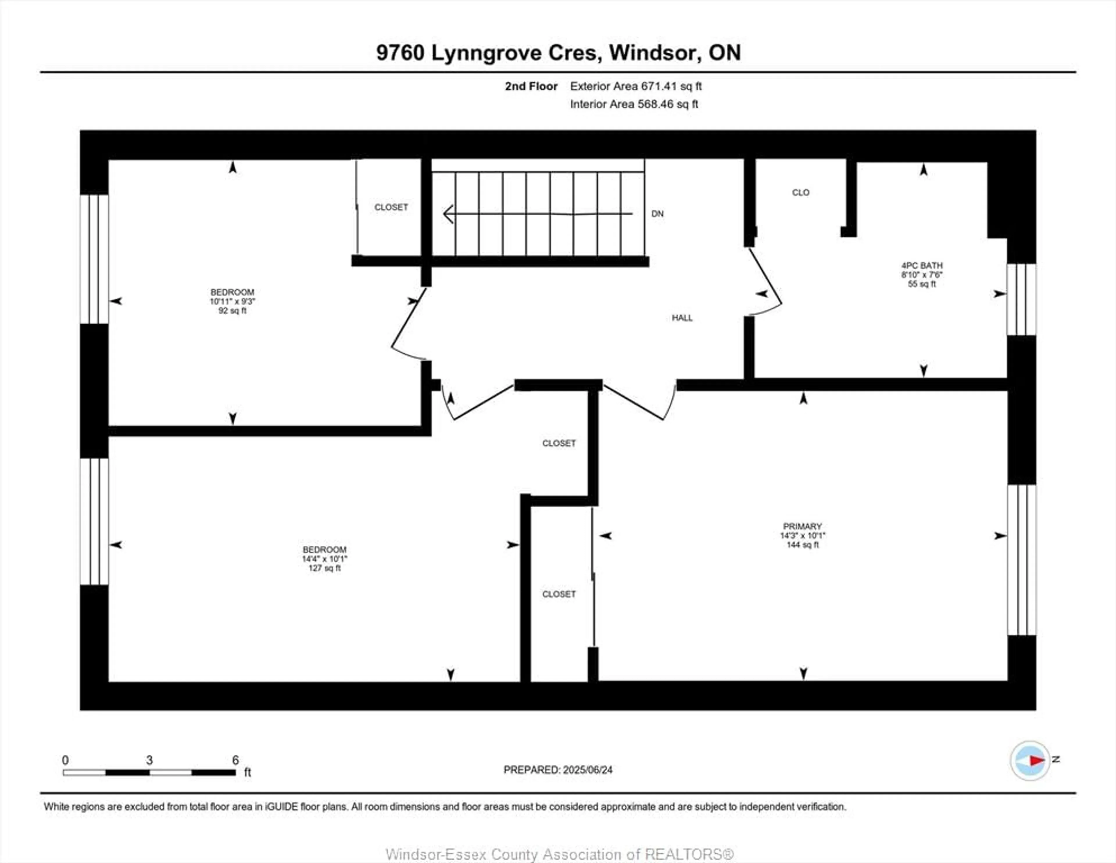 Floor plan for 9760 LYNNGROVE, Windsor Ontario N8R 1B7