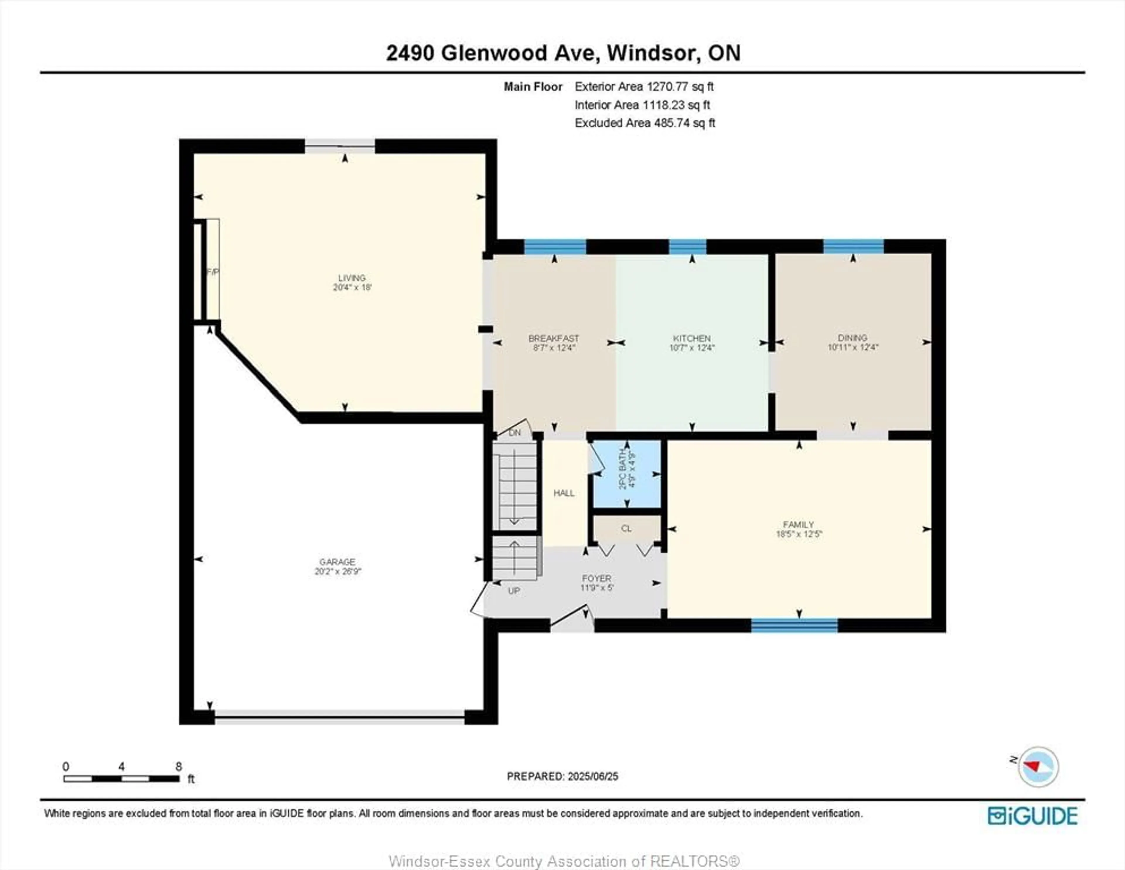 Floor plan for 2490 GLENWOOD Ave, Windsor Ontario N9E 2X6