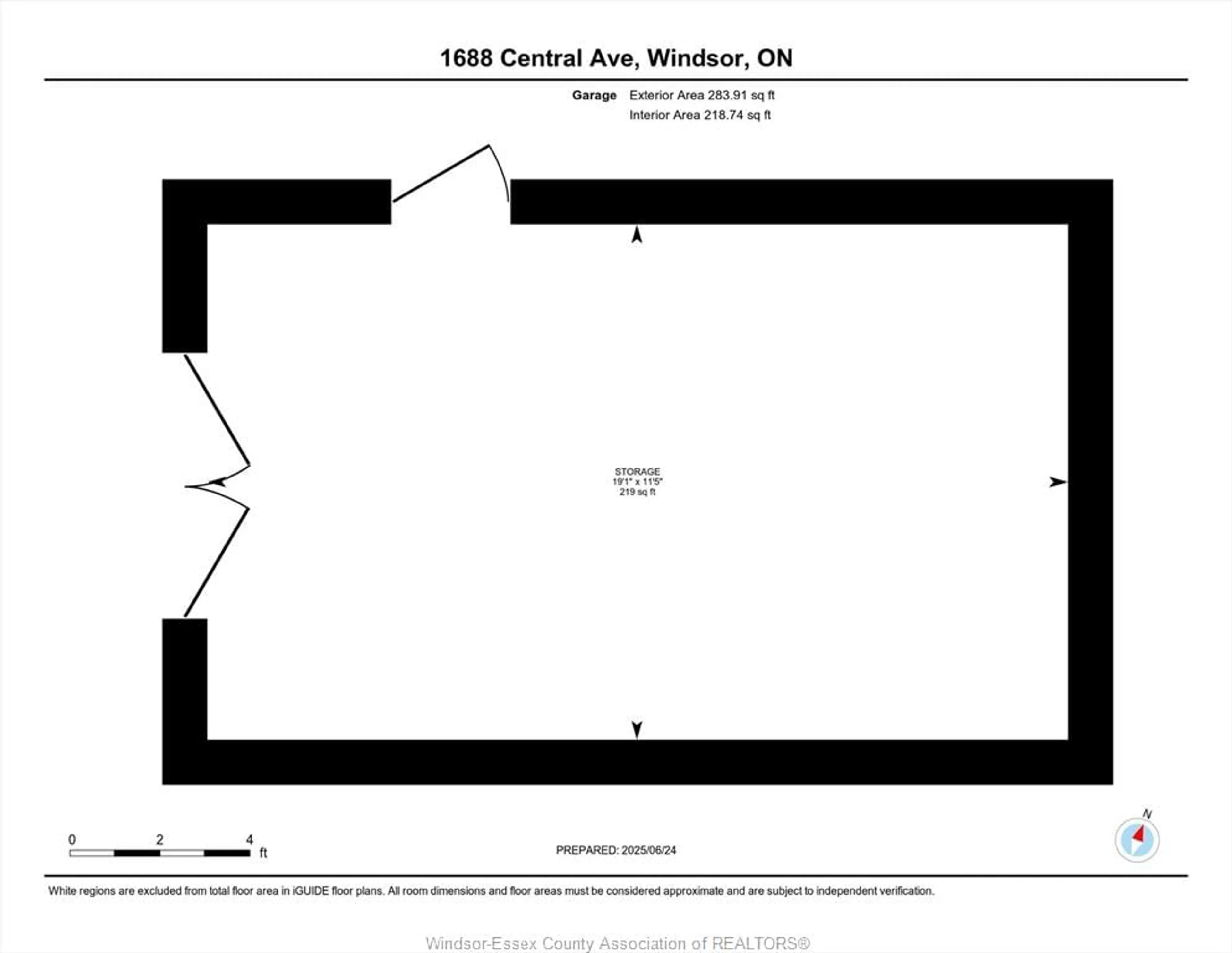 Floor plan for 1688 CENTRAL Ave, Windsor Ontario N8Y 3W1