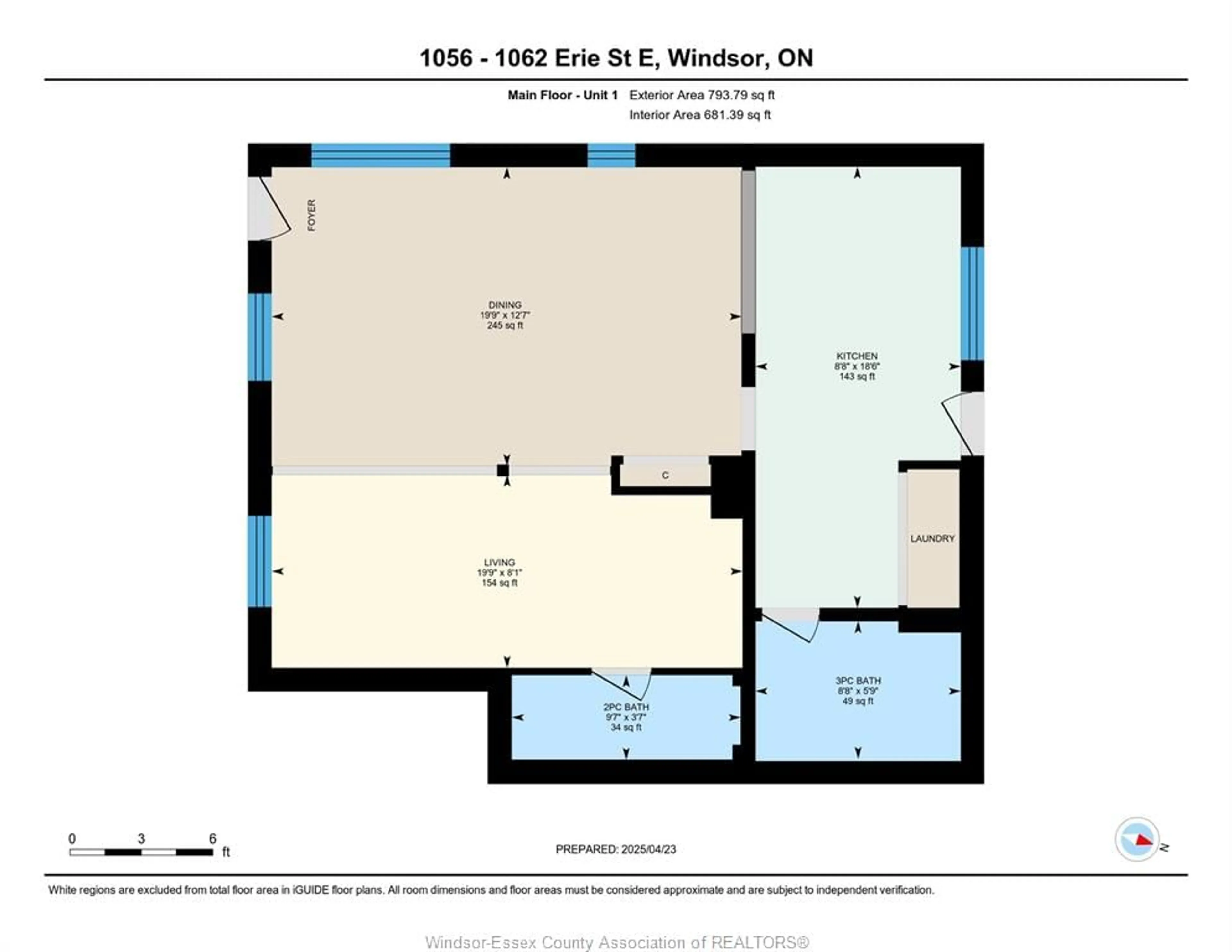 Floor plan for 1056-1062 ERIE St, Windsor Ontario N9A 3Z1