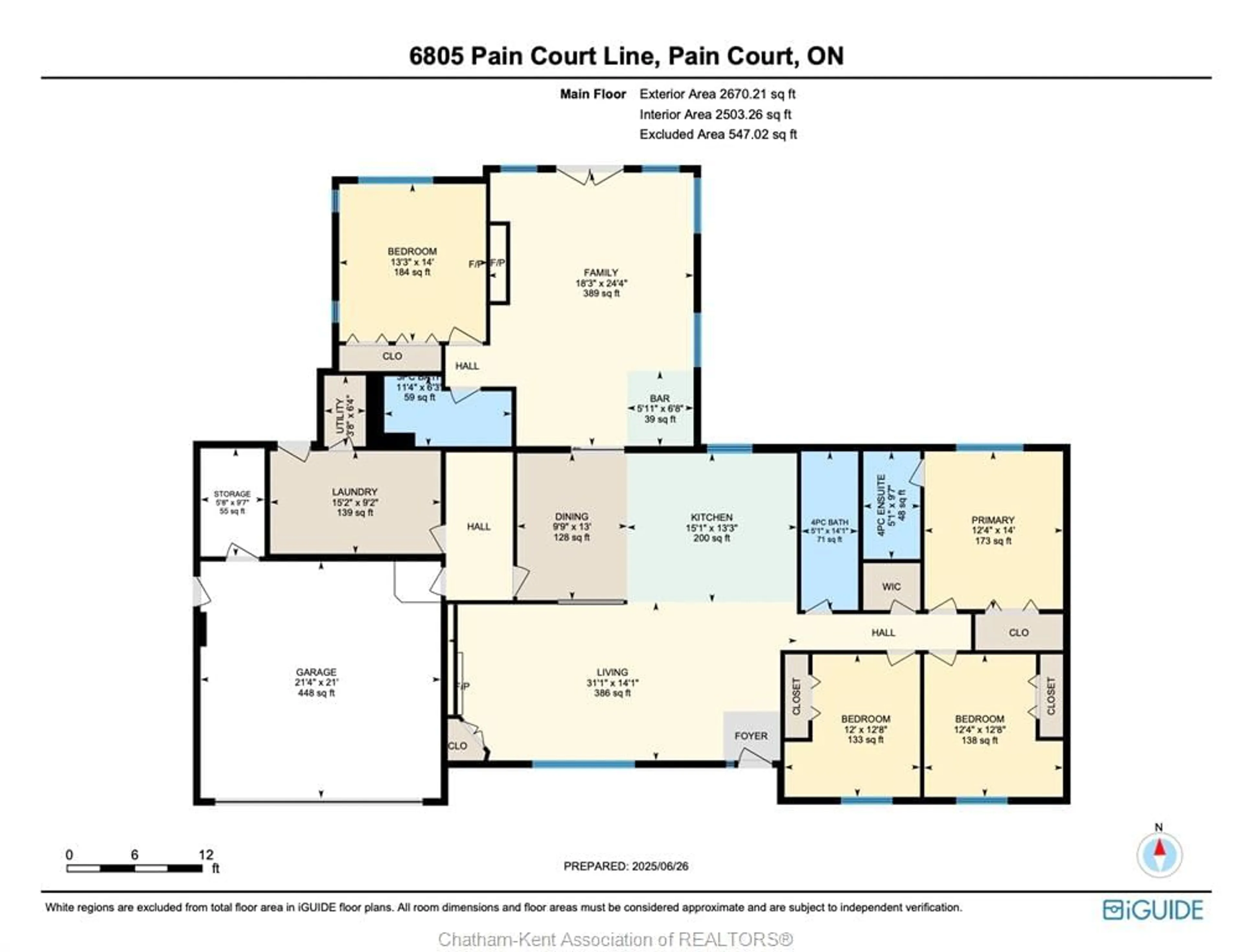 Floor plan for 6805 PAIN COURT Line, Pain Court Ontario N0P 1Z0