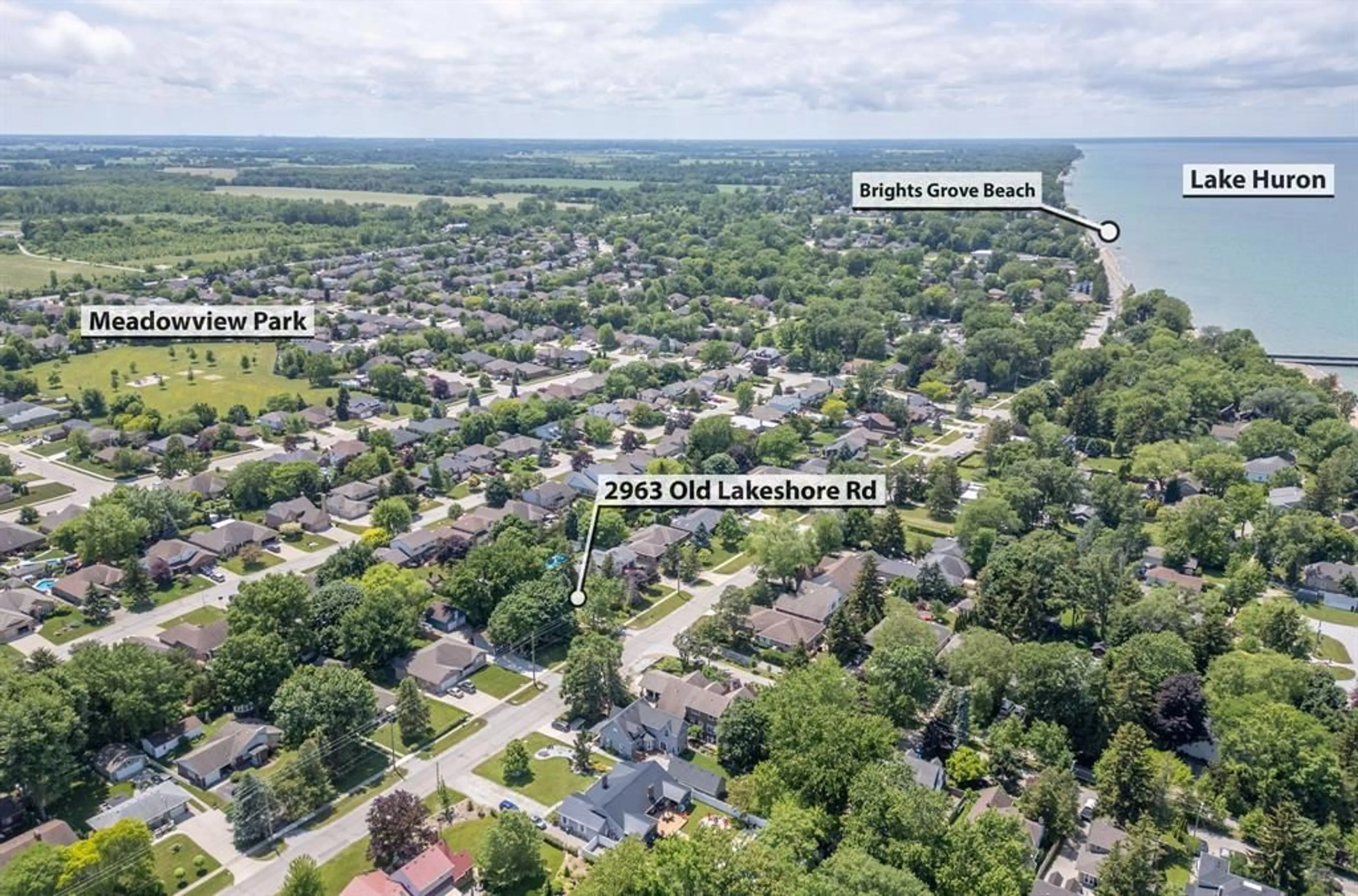 A pic from outside/outdoor area/front of a property/back of a property/a pic from drone, street for 2963 OLD LAKESHORE Rd, Sarnia Ontario N0N 1C0