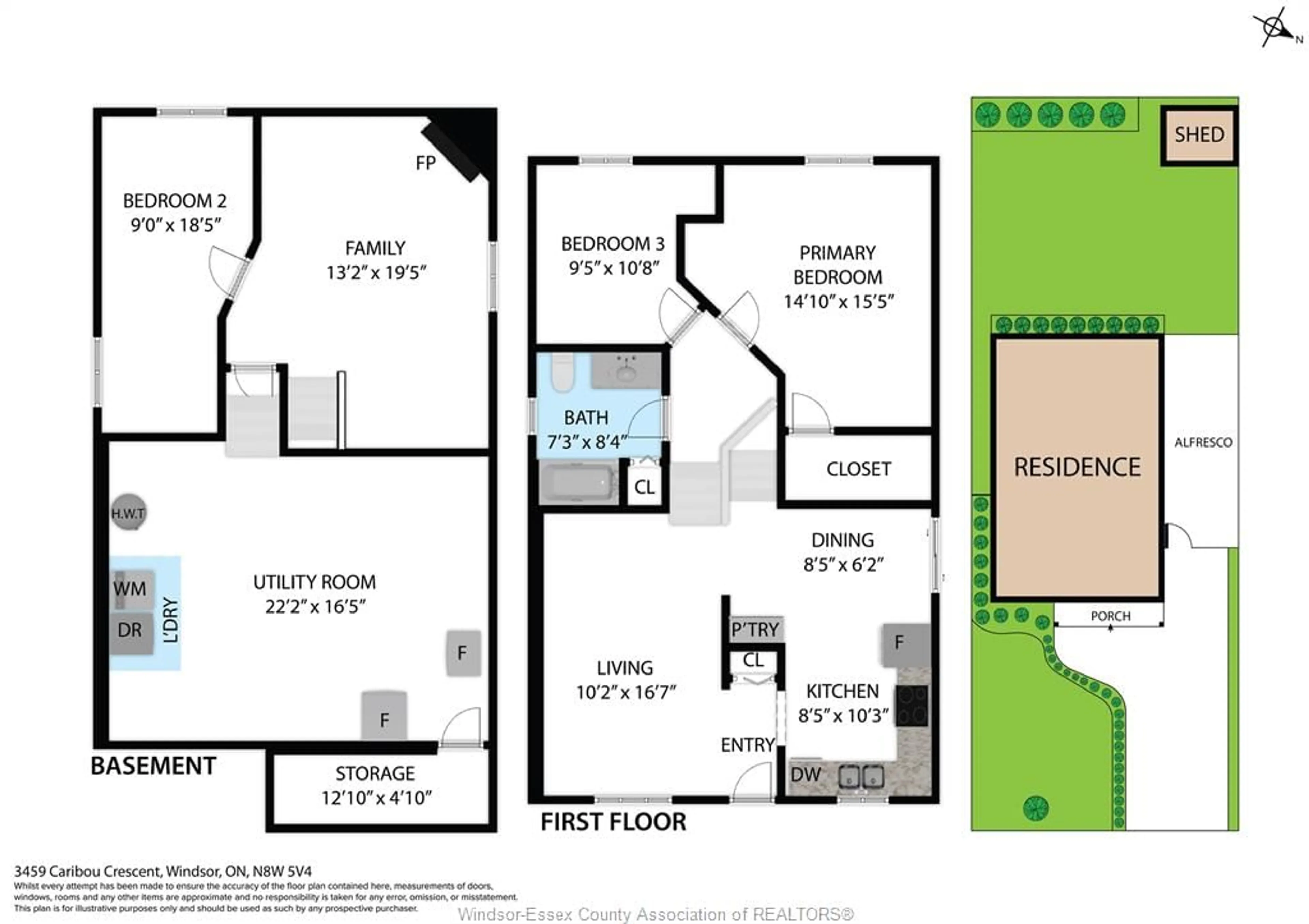 Floor plan for 3459 Caribou Cres, Windsor Ontario N8W 5V4