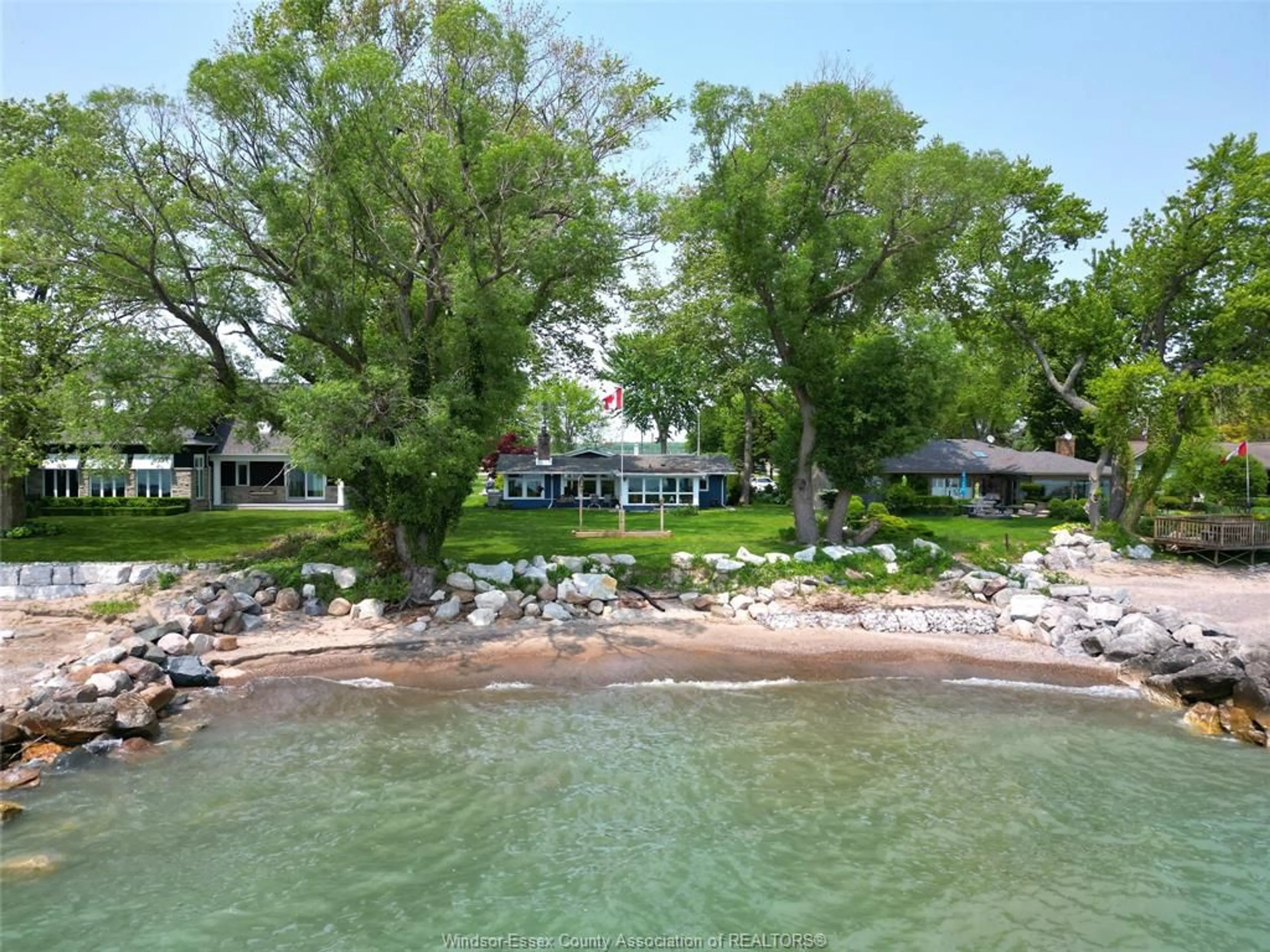 A pic from outside/outdoor area/front of a property/back of a property/a pic from drone, water/lake/river/ocean view for 1711 HERITAGE Rd, Kingsville Ontario N9Y 2E6