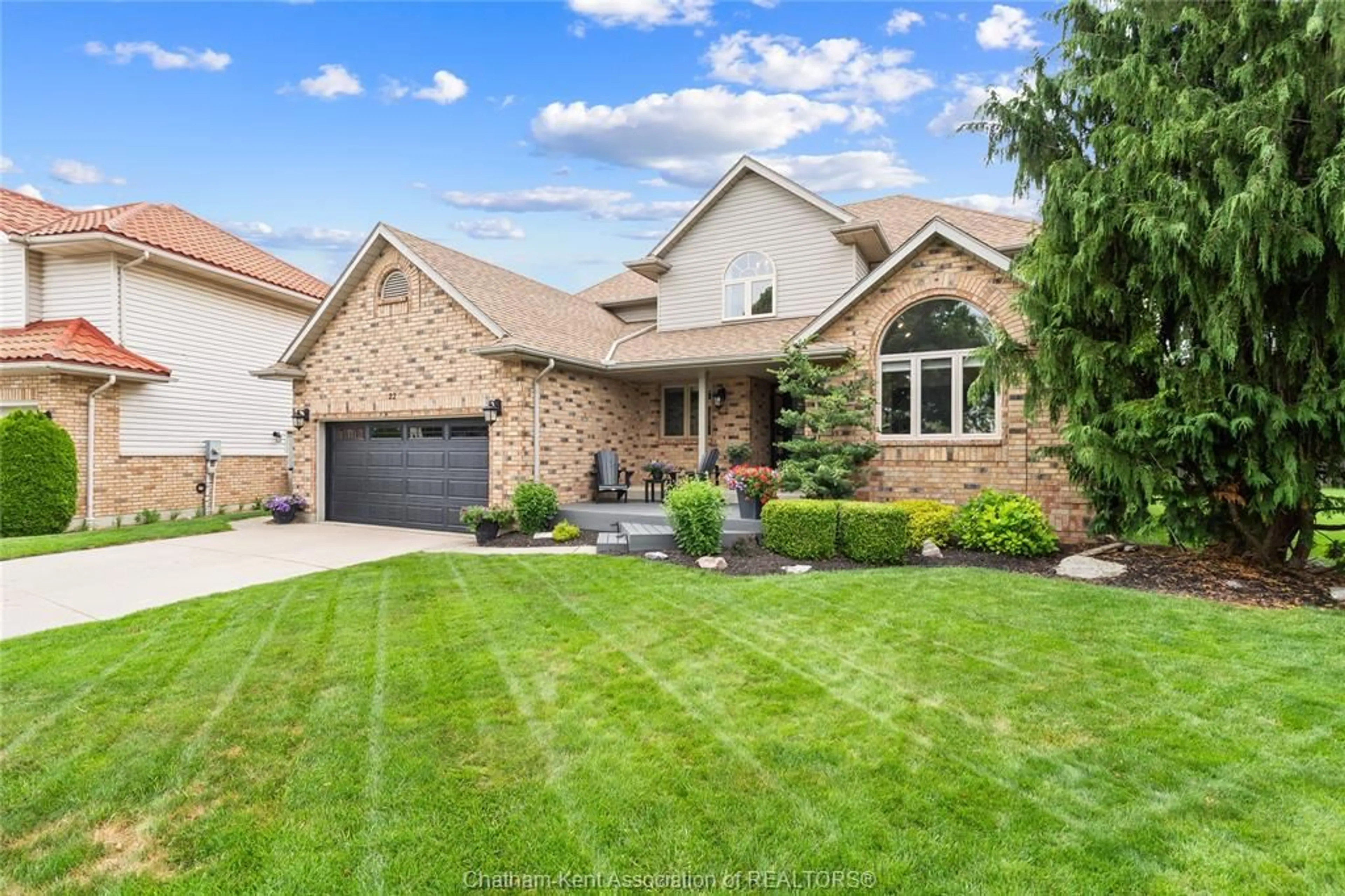 Home with brick exterior material, street for 22 Mountain Maple Crt, Chatham Ontario N7L 5G1