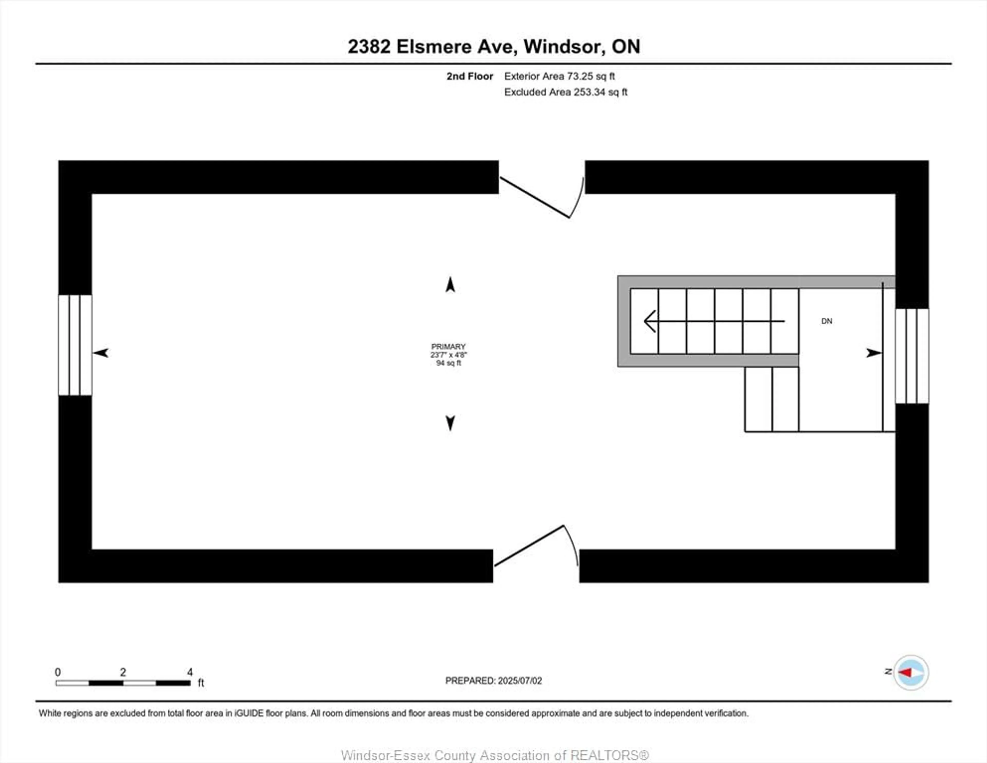 Floor plan for 2382 Elsmere, Windsor Ontario N8W 2C8