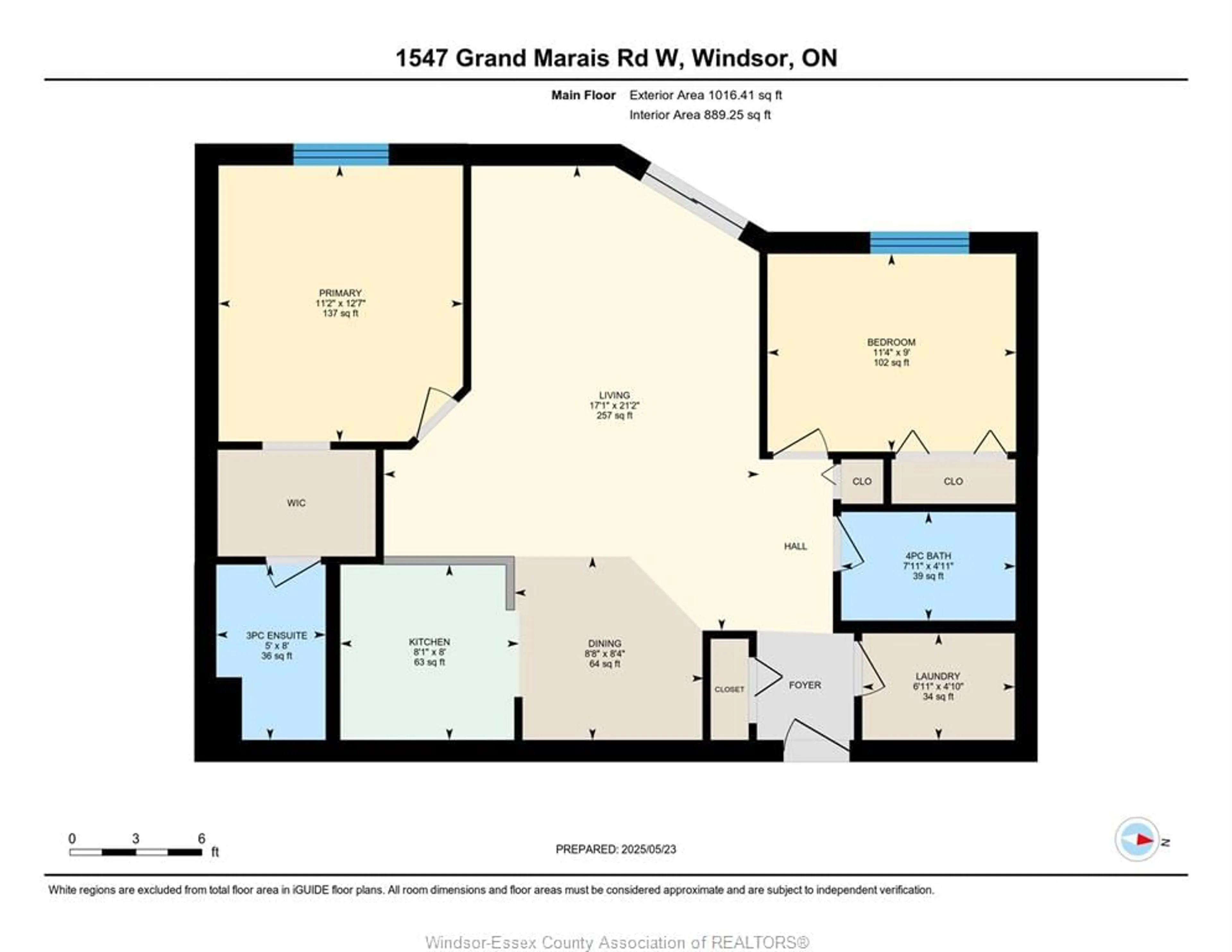 Floor plan for 1547 GRAND MARAIS Rd #411, Windsor Ontario N9E 4W3