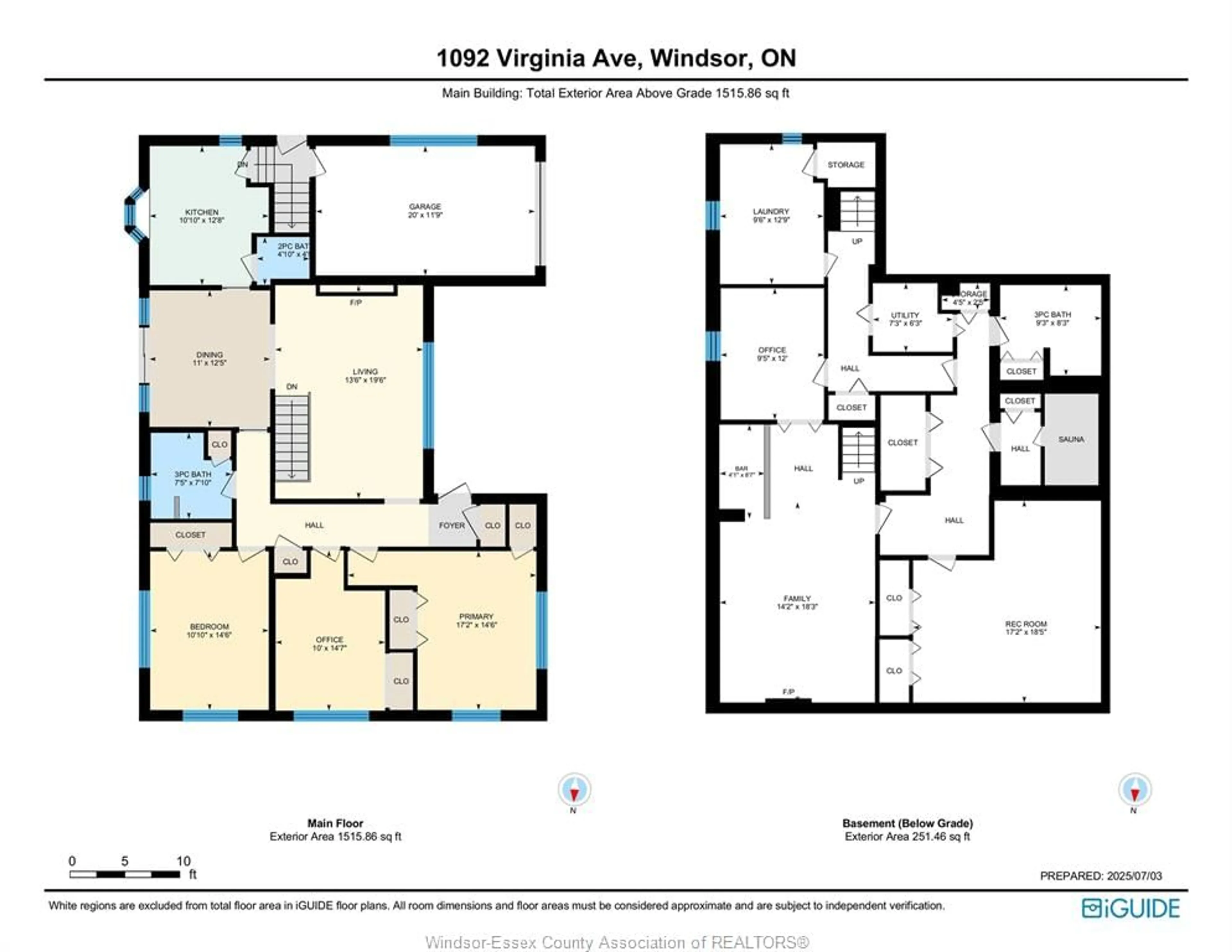 Floor plan for 1092 Virginia Ave, Windsor Ontario N8S 2Y7