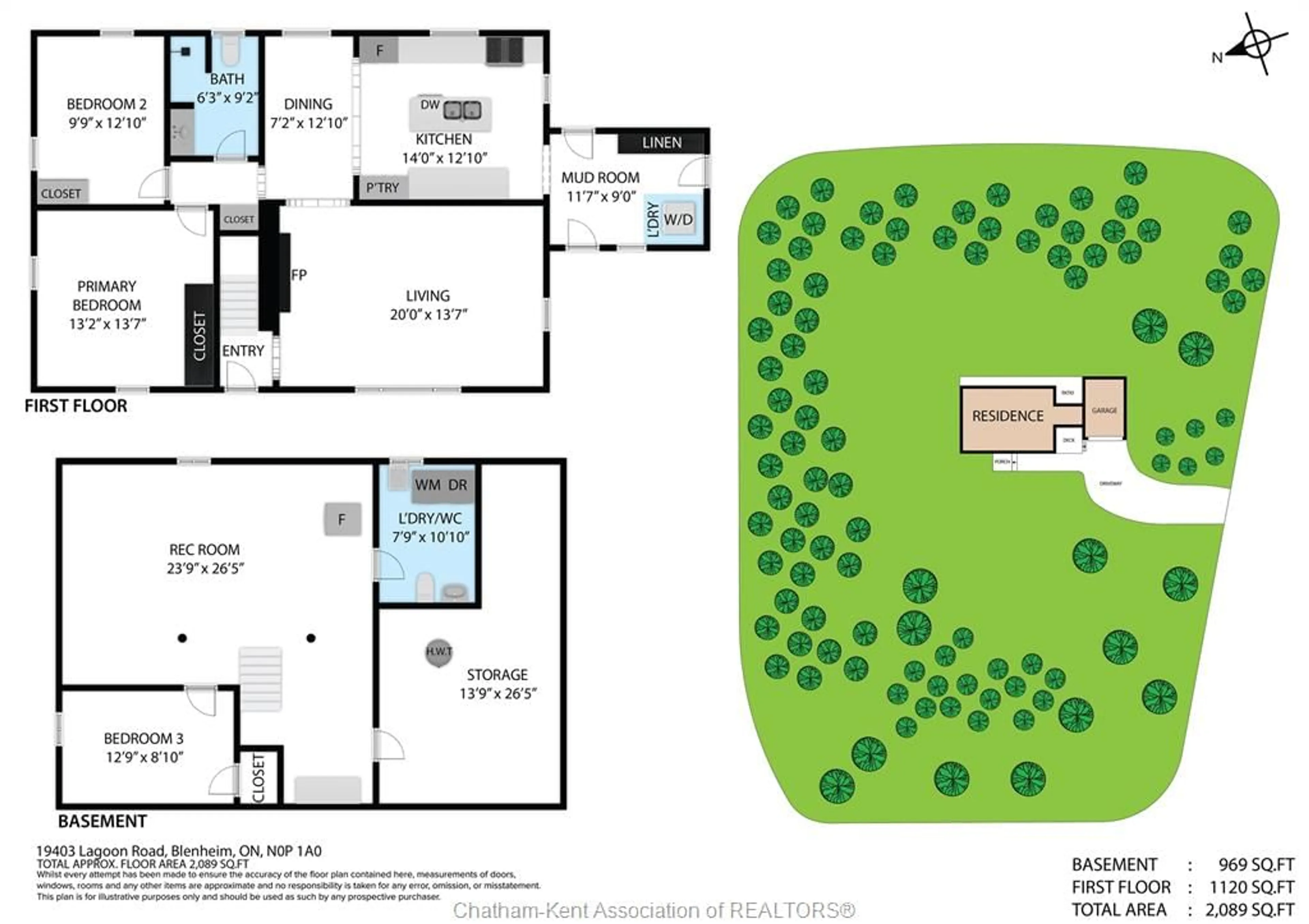 Floor plan for 19403 Lagoon Rd, Blenheim Ontario N0P 1A0