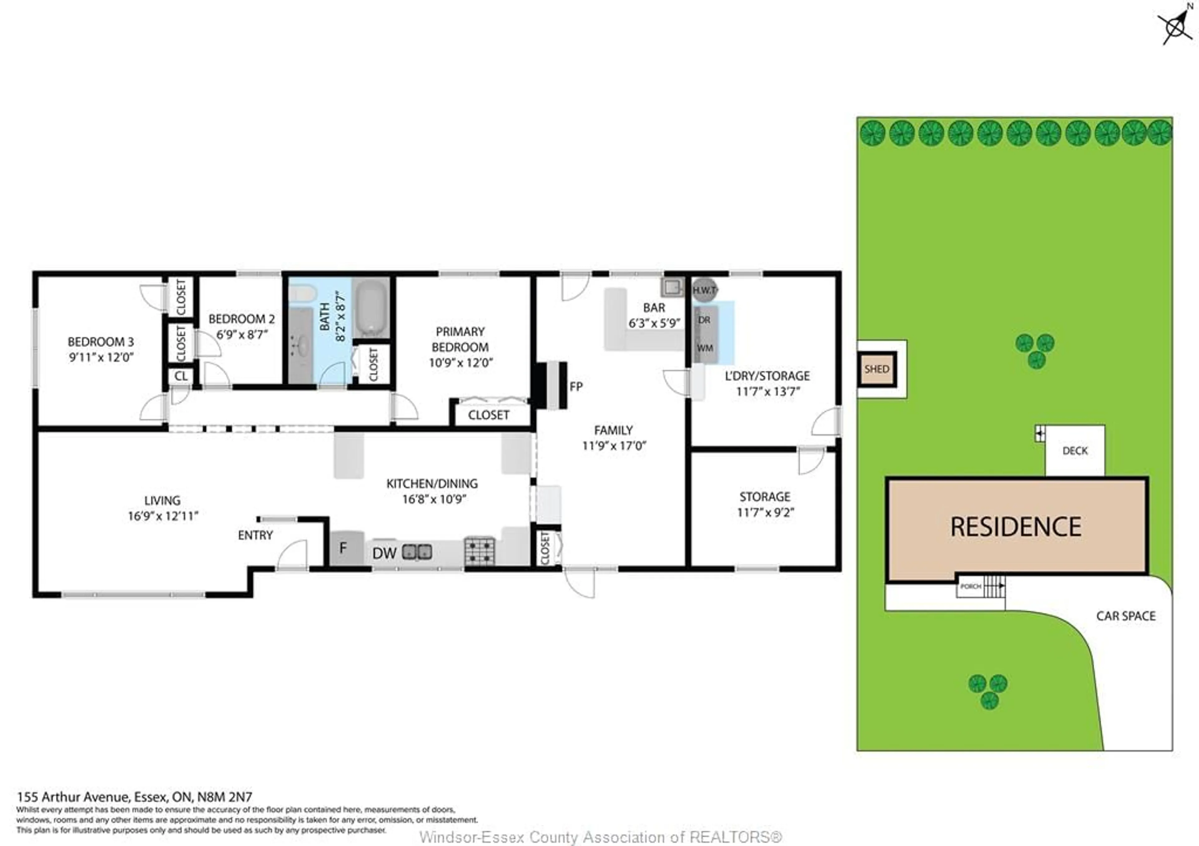 Floor plan for 155 Arthur, Essex Ontario N8M 2N7