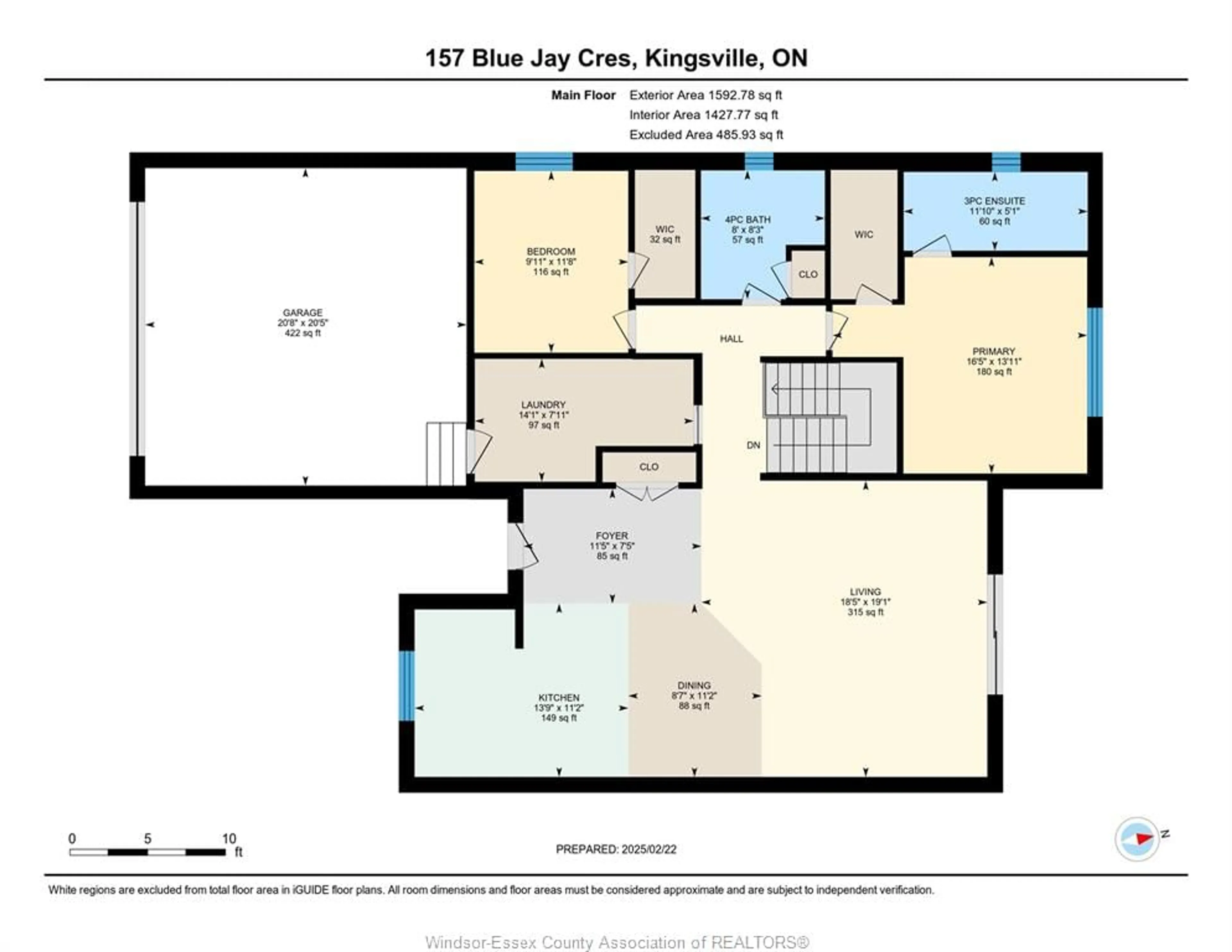 Floor plan for 157 BLUE JAY CRESCENT, Kingsville Ontario N9Y 0E3