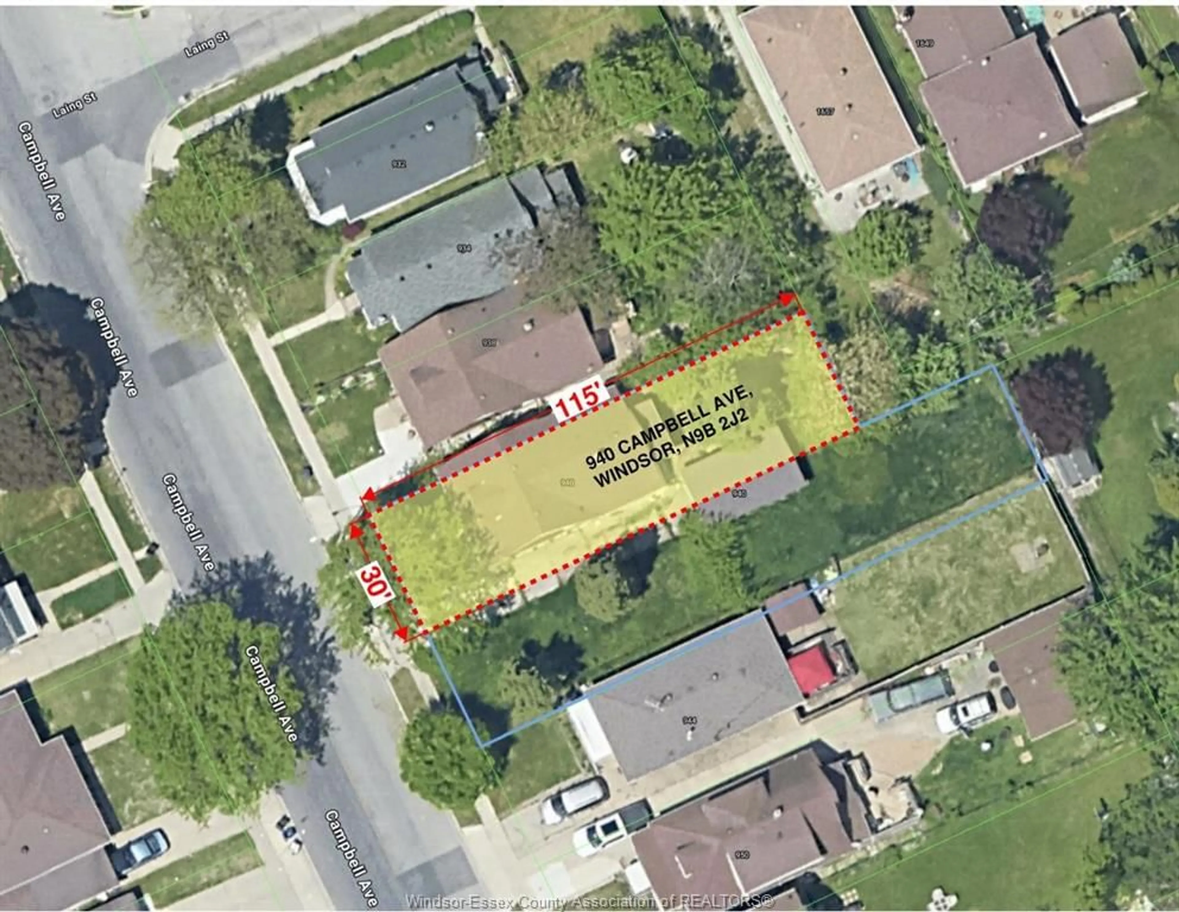 A pic from outside/outdoor area/front of a property/back of a property/a pic from drone, street for 940 CAMPBELL AVENUE, Windsor Ontario N9B 2J2
